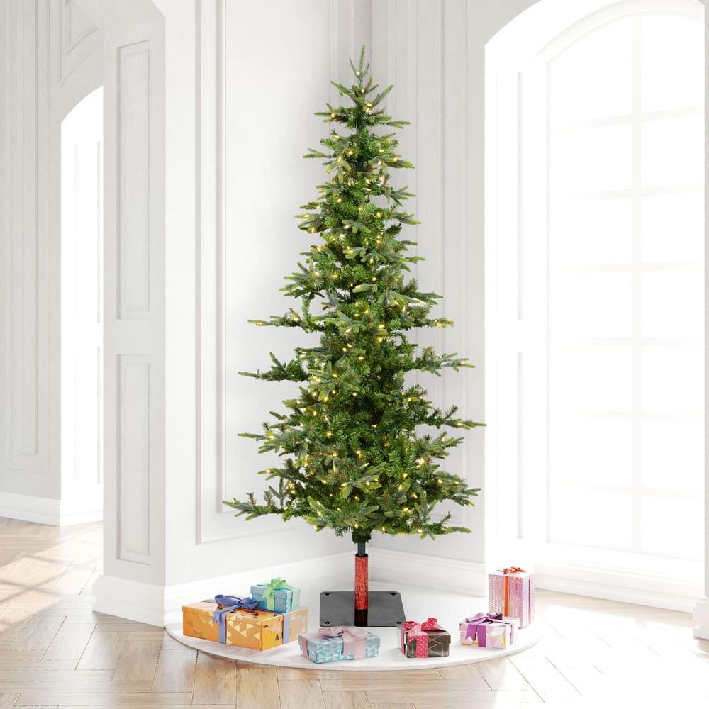 8ft. Pre-Lit Shawnee Fir Artificial Christmas Tree, Warm White Dura-Lit® LED Lights