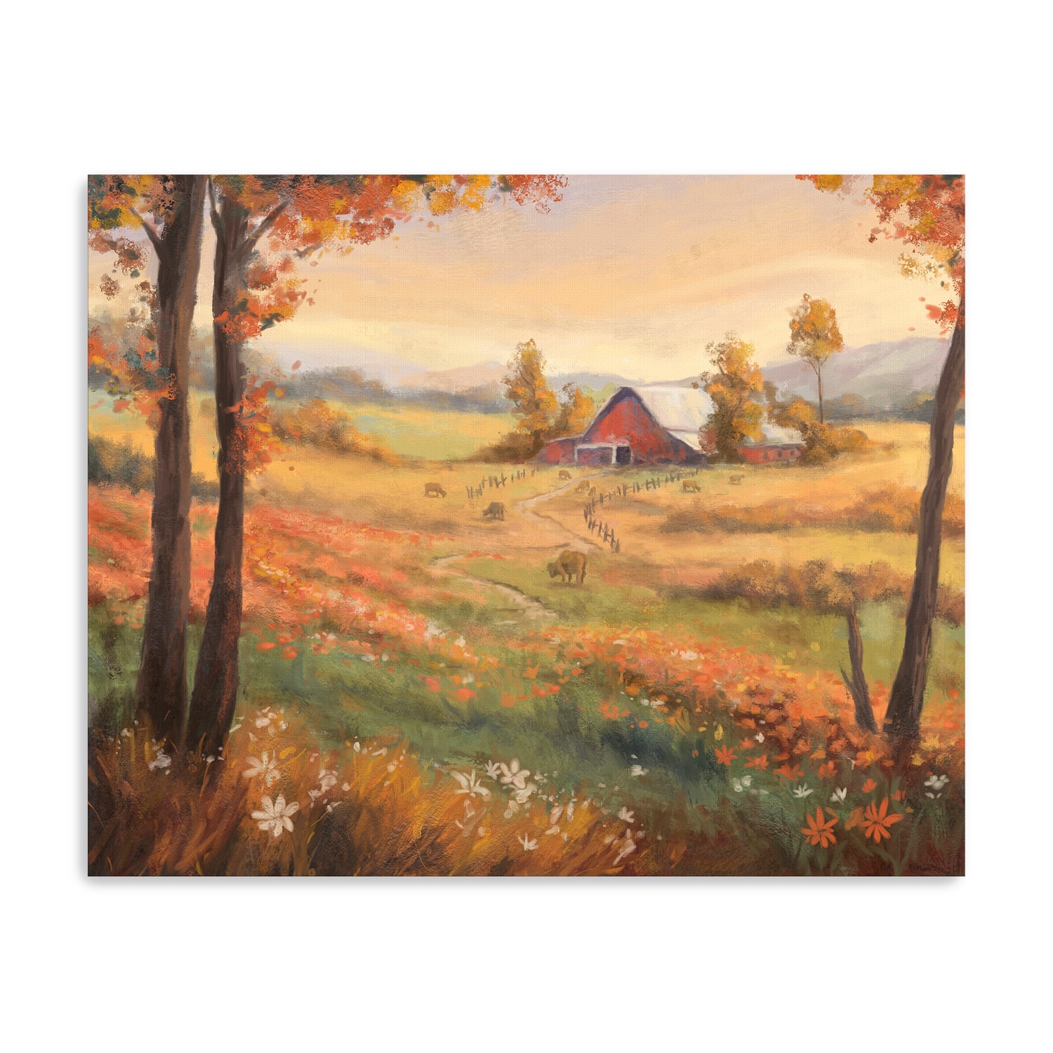 Lumaprints Autumn farm ladscape Canvas Giclée Art