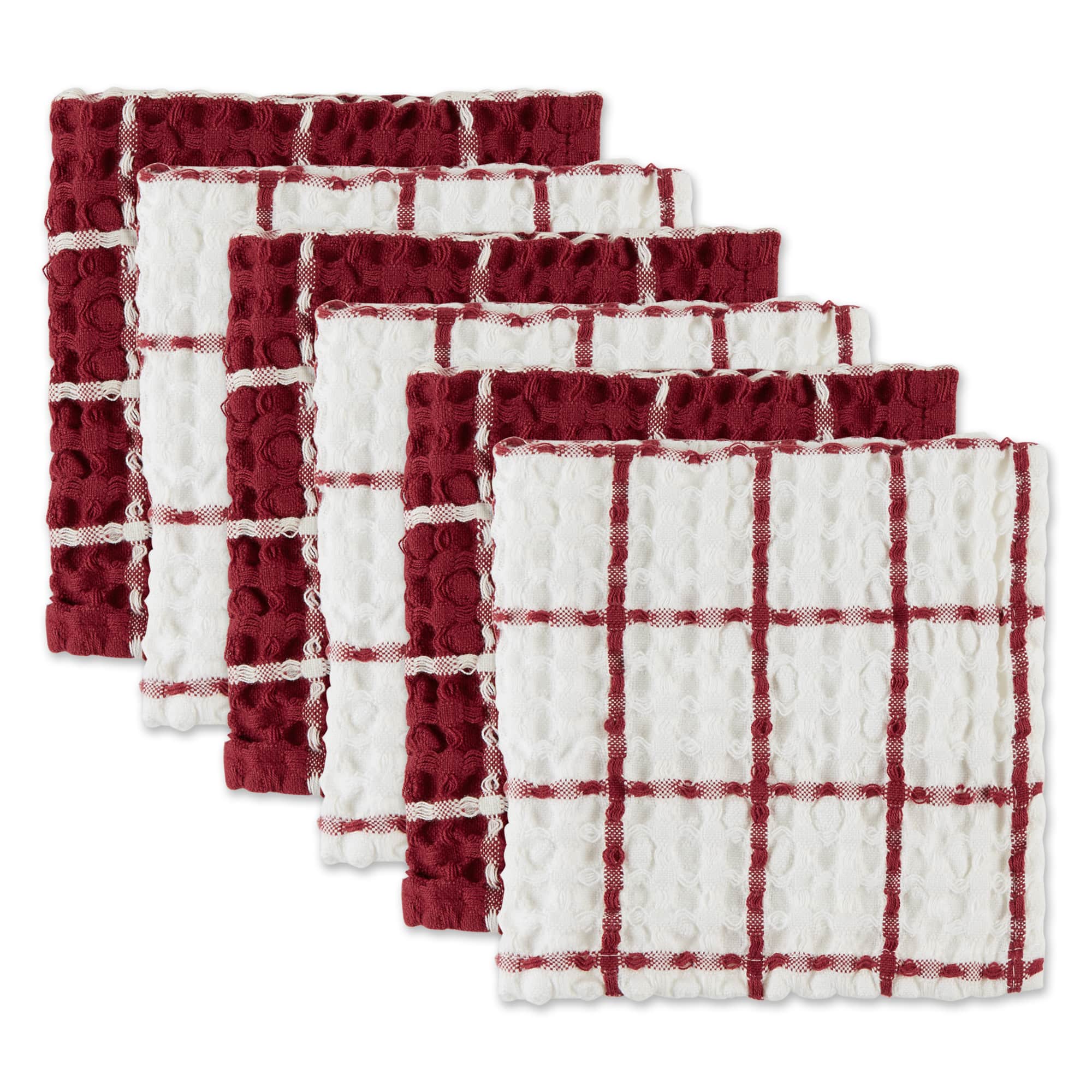 DII® Windowpane Oversized Washed Waffle Dishcloth Set