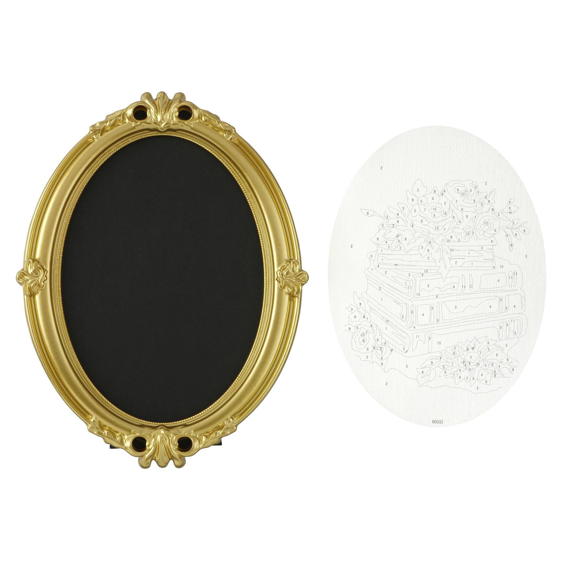 Books & Flowers Paint-by-Number Framed Mini Kit