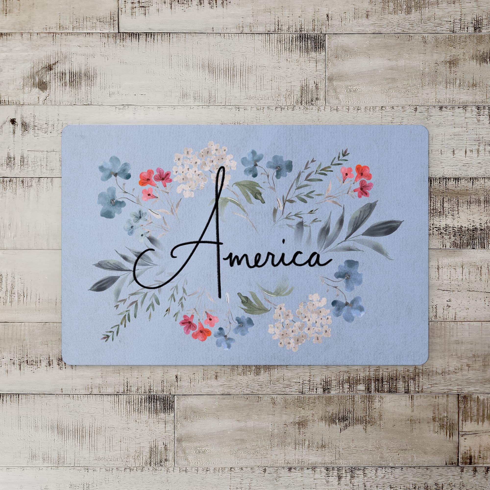 Floral America Floor Mat