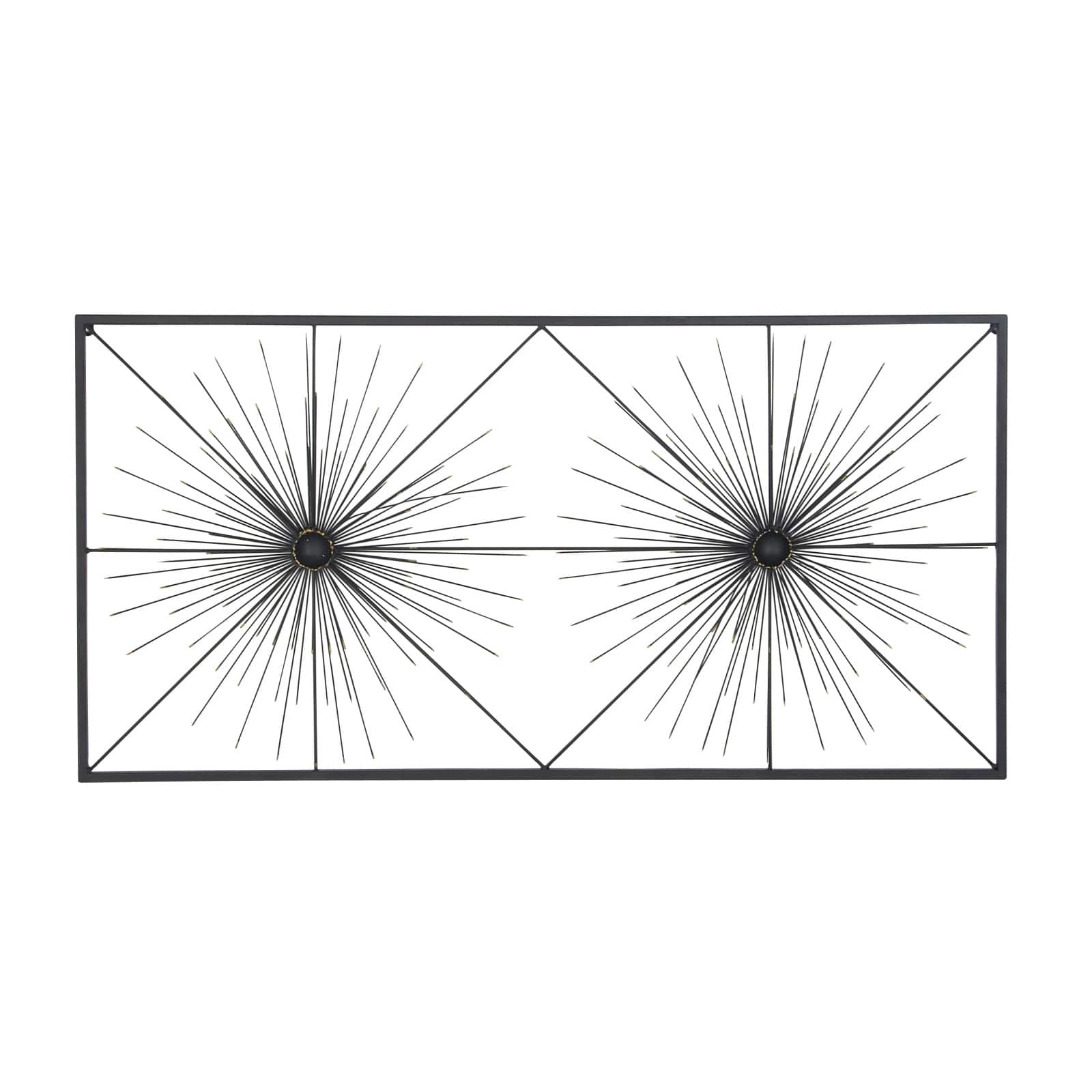 Black Starburst Twins Metal Wall Art