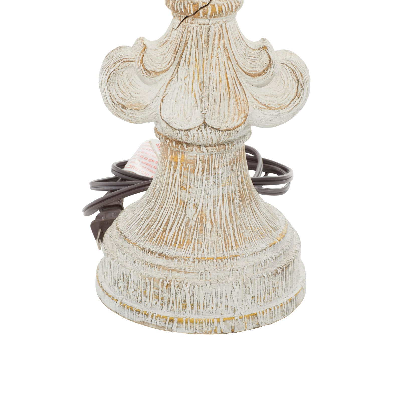 28" White Polystone French Country Table Lamps, 2ct.