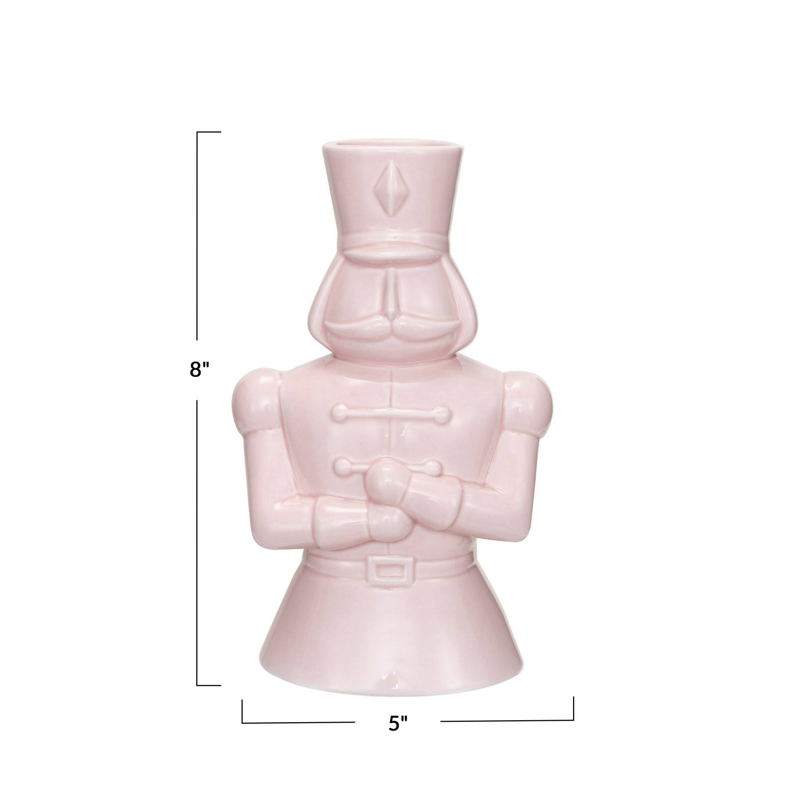 Hello Honey® 8" Pink Decorative Ceramic Soldier Vase