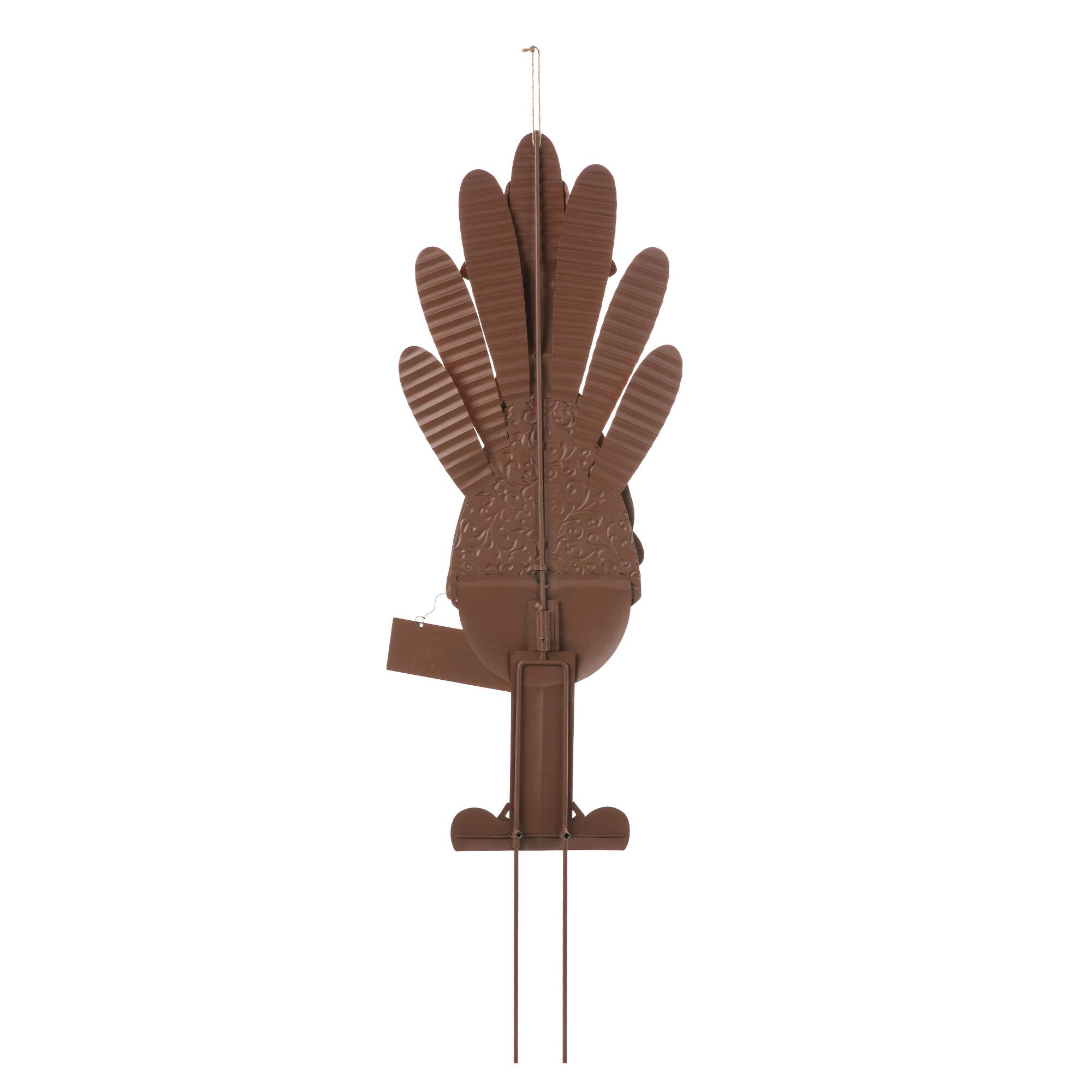 Glitzhome® 36" Thanksgiving Metal Turkey Standing Or Hanging Yard Stake