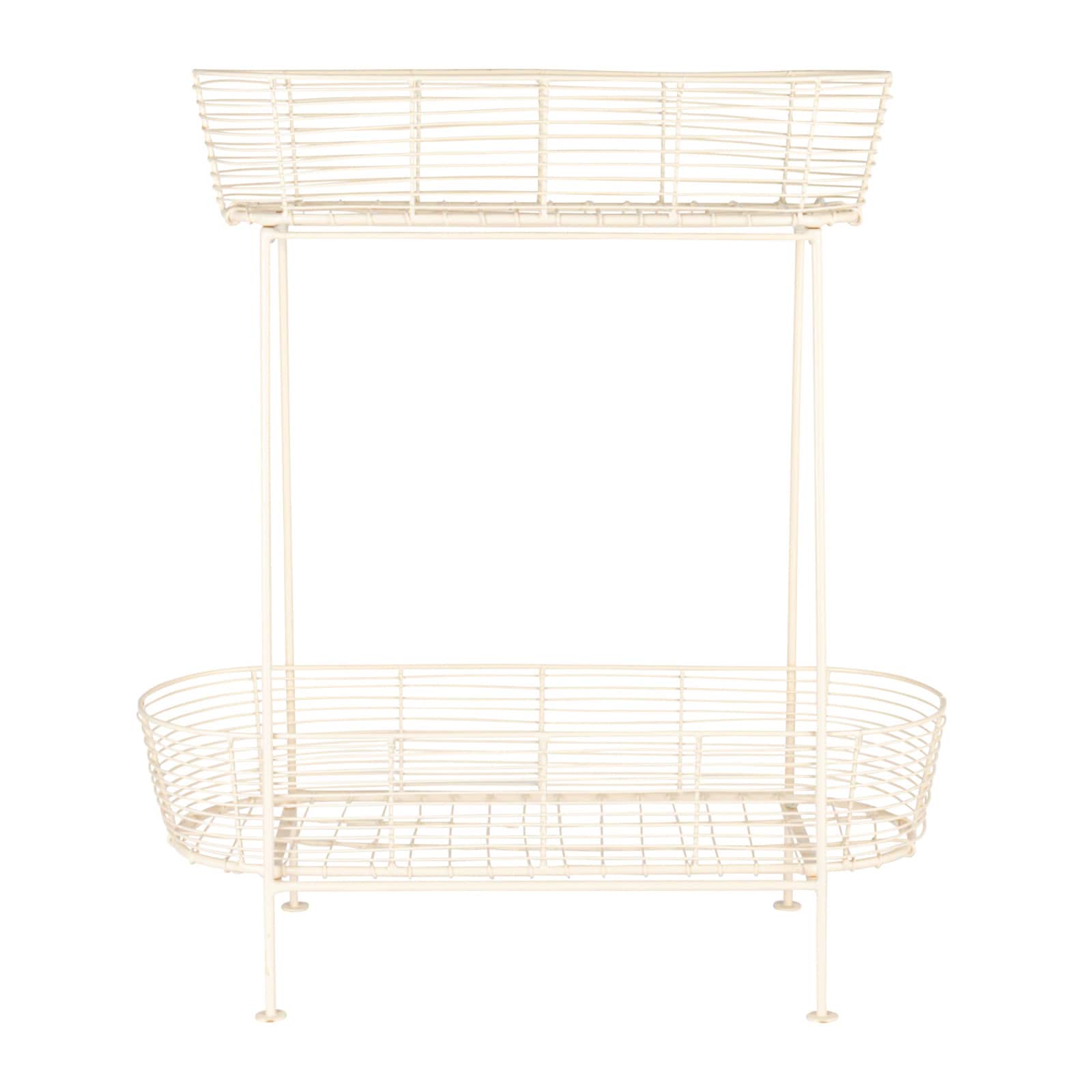 Serenity Metal Wire Plant Stand, Cream
