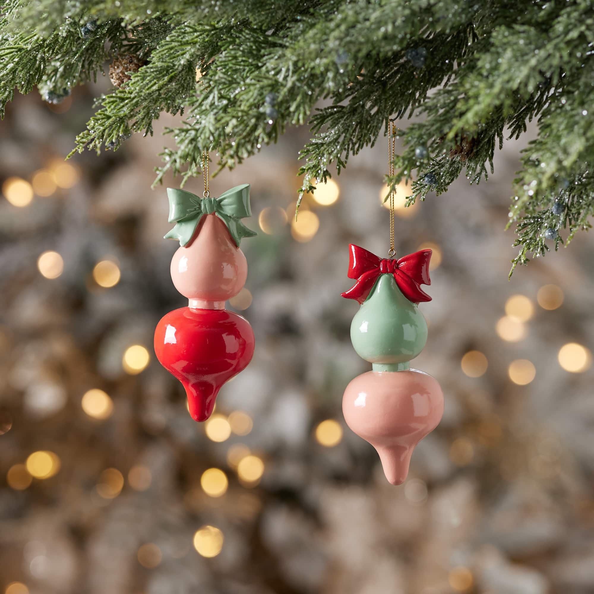 Melrose 5.25" Resin Finial Ornaments, 4ct.