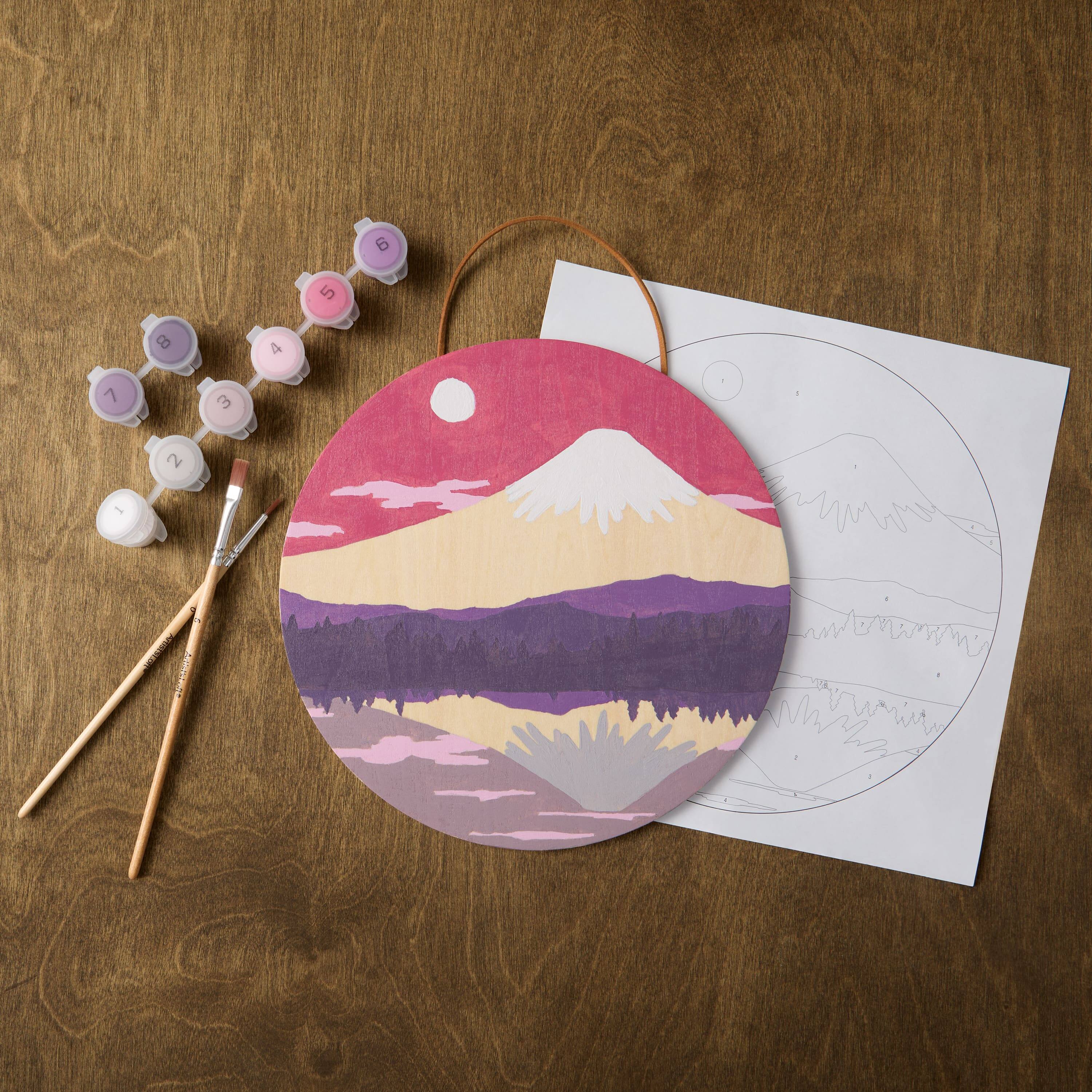 8" Mountain Paint-by-Number Plywood Surface Kit by Artist's Loft®
