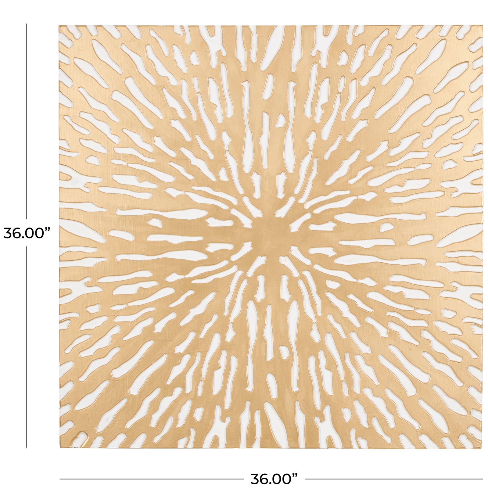 Gold & White Abstract Starburst Carved MDF Wall Décor