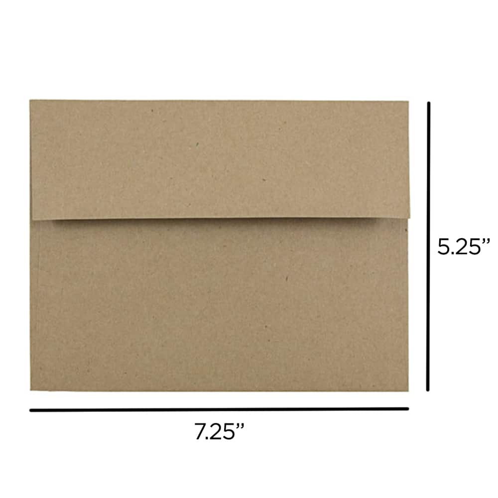 JAM Paper 5" x 7" Brown Kraft Paper Bag Premium Invitation Envelopes
