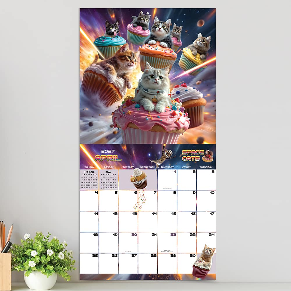 2027 Space Cats Wall Calendar