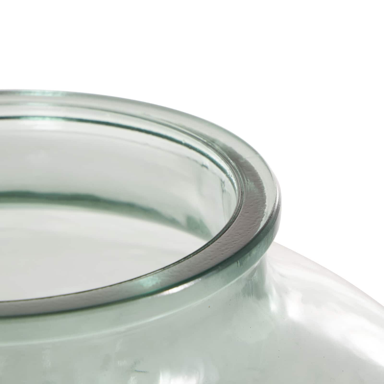 12.25" Green Spotted Glass Jar Vase