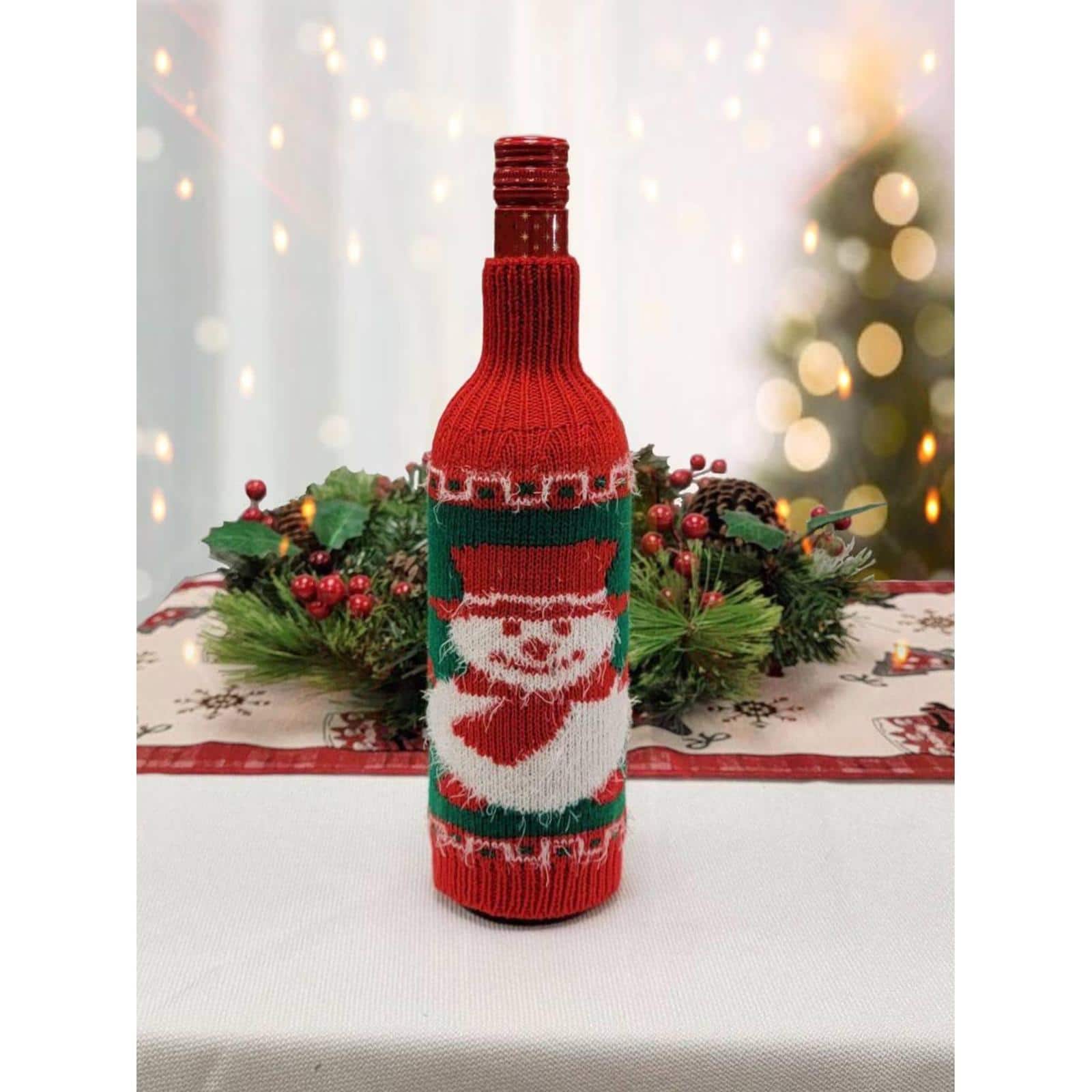 11.5" Snowman Christmas Bottle Cover