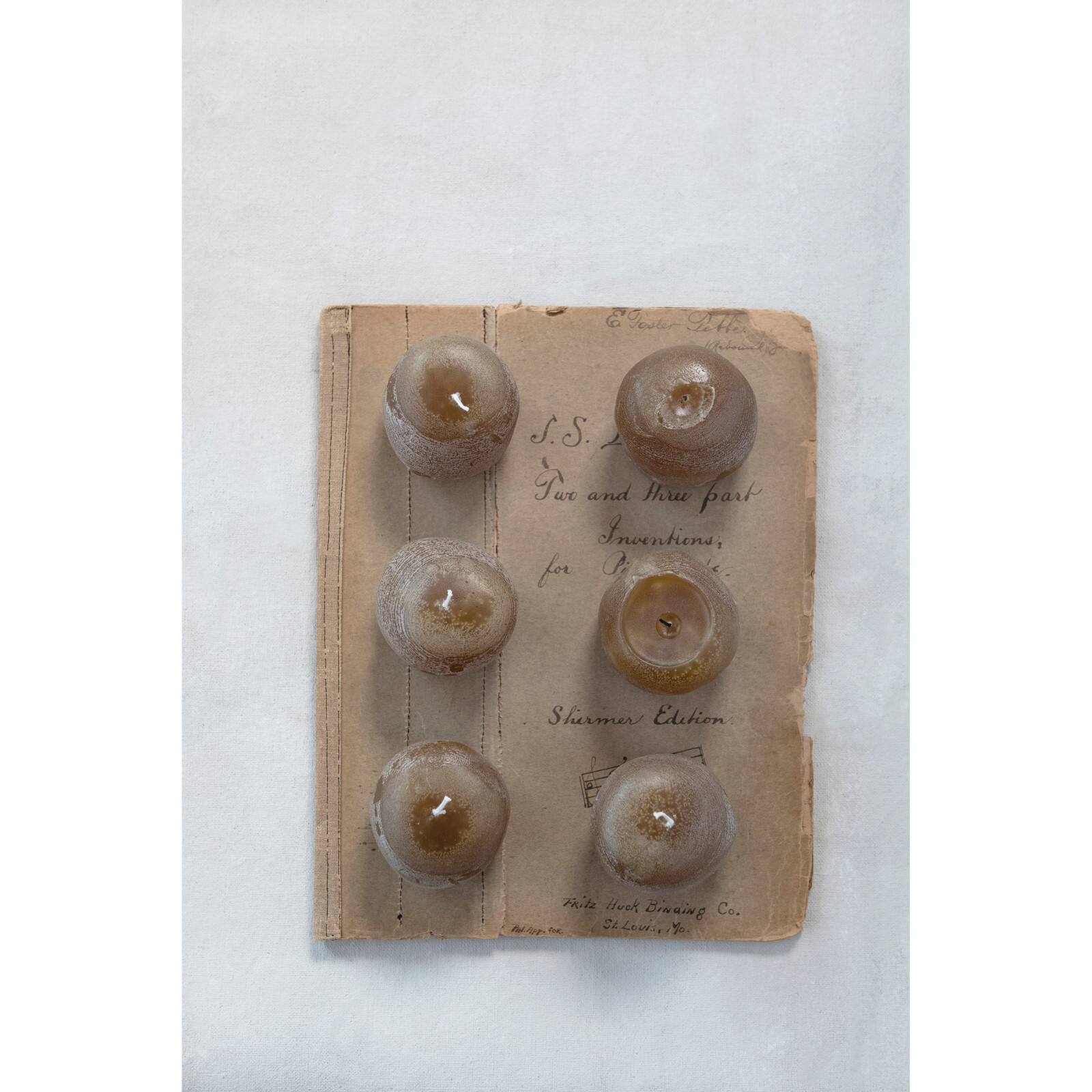 Hello Honey® Unscented Stone Shaped Votive Candles, 6ct.