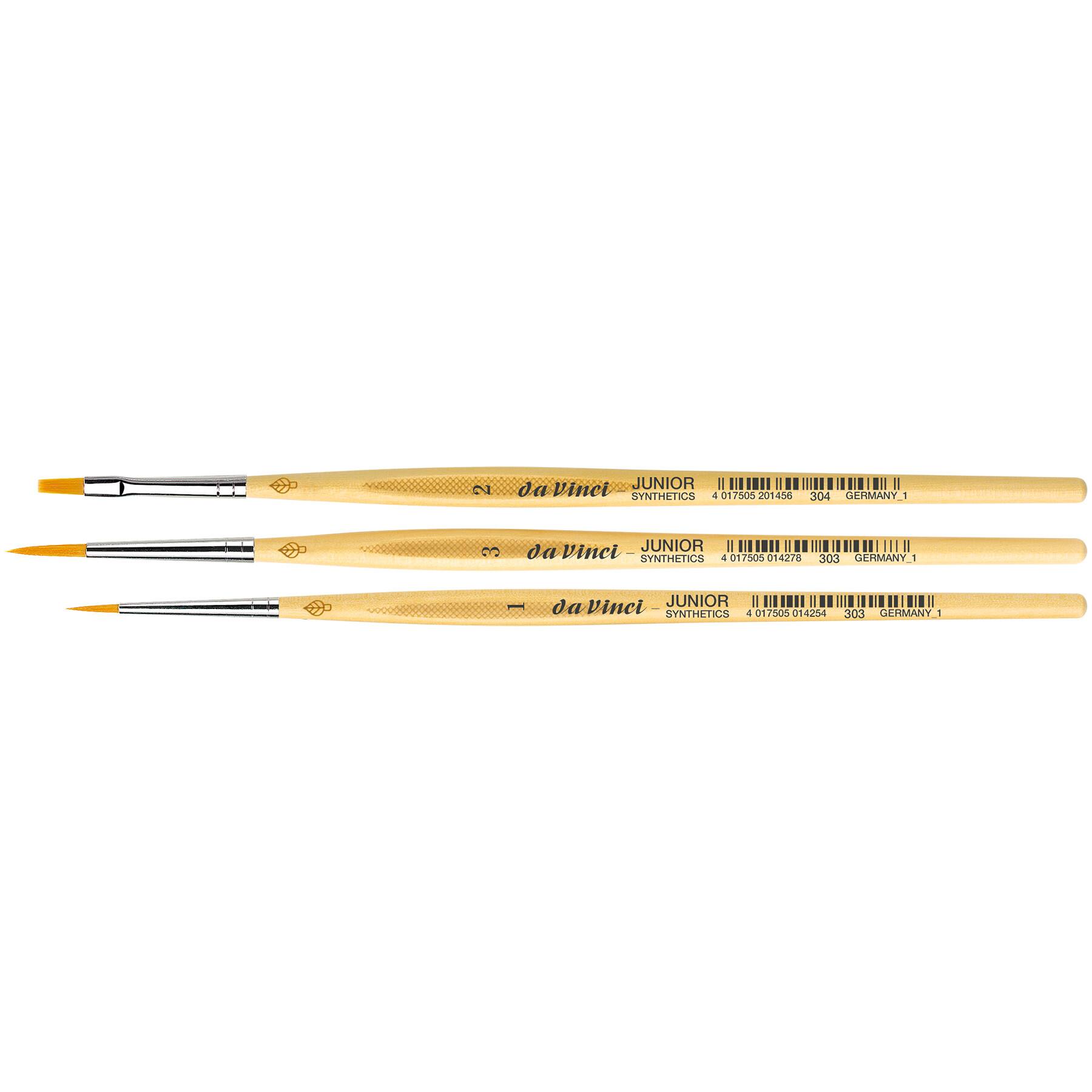 da Vinci JUNIOR Synthetics 3 Piece Flat Brush Set