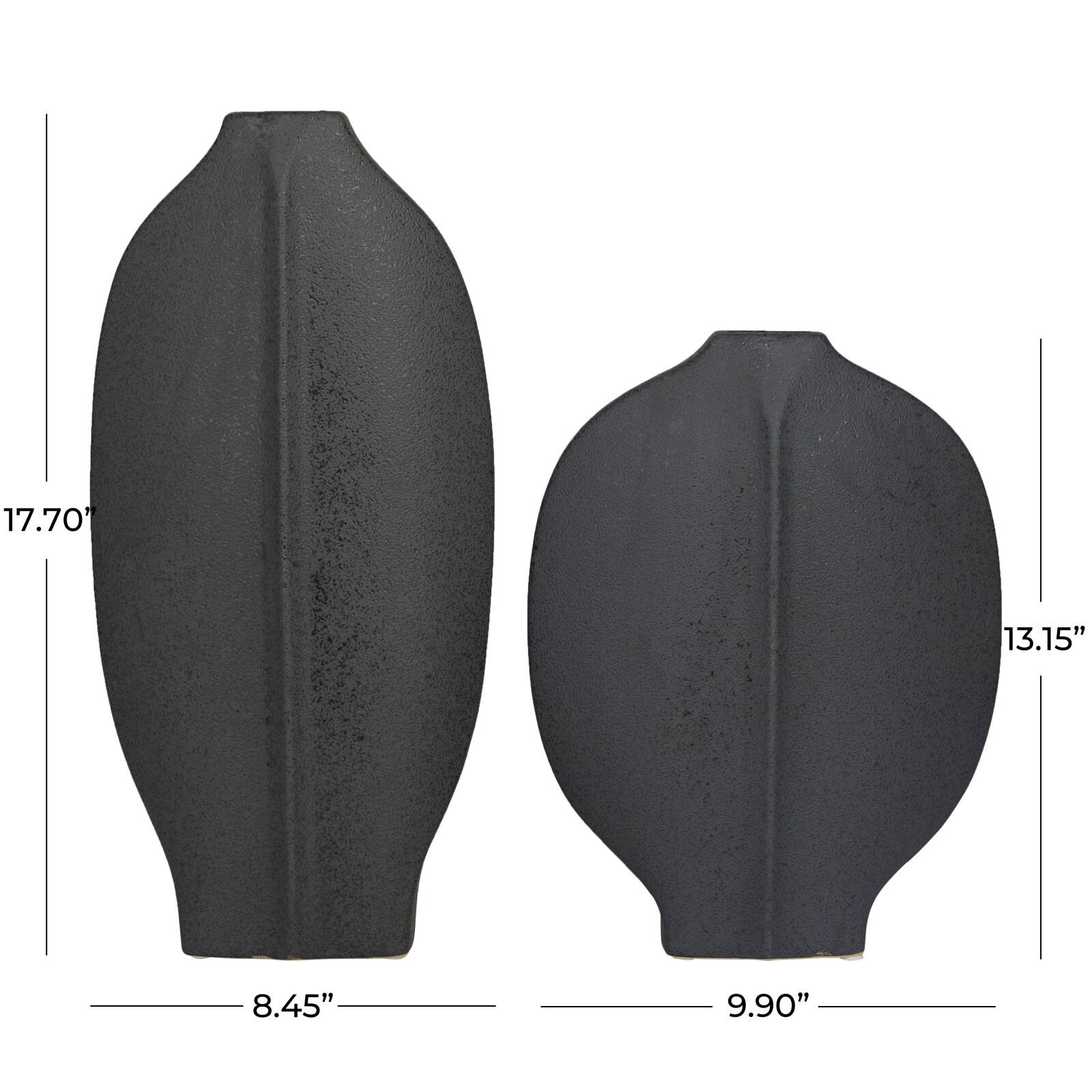 CosmoLiving by Cosmopolitan Ceramic Textured Vase Set of 2 18