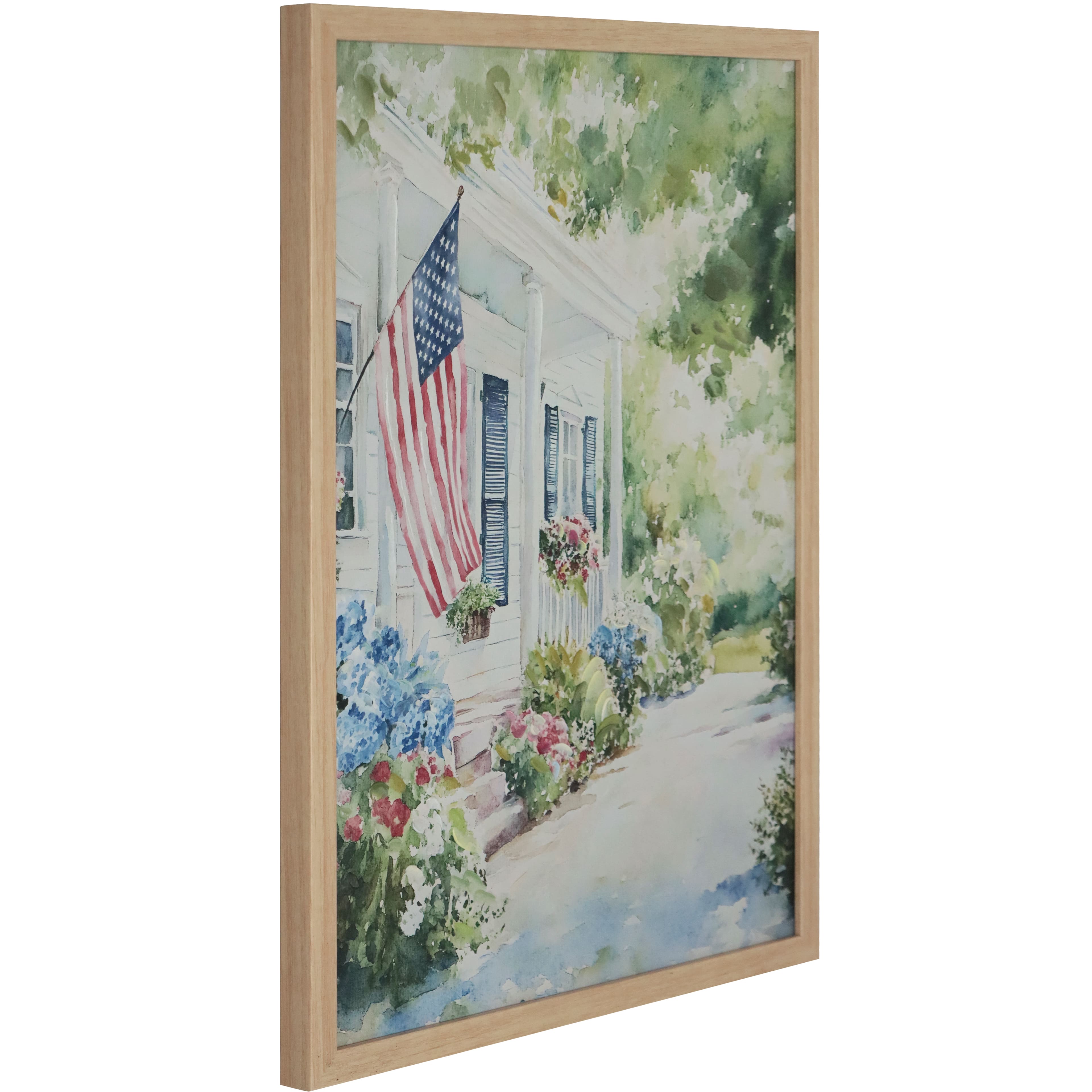 Red, White & Blue 24" Garden with Flag Canvas Wall Décor by Celebrate It™