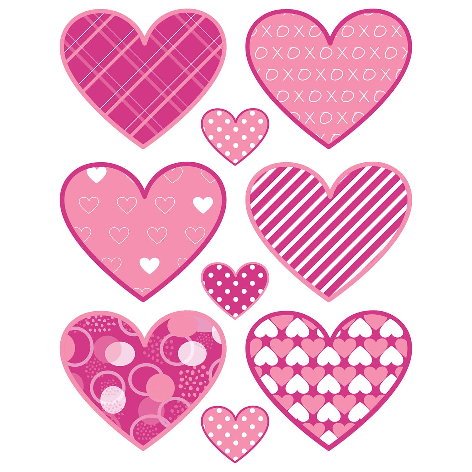 Beistle Valentine's Day Hearts Peel 'N Place Sheets, 3ct.