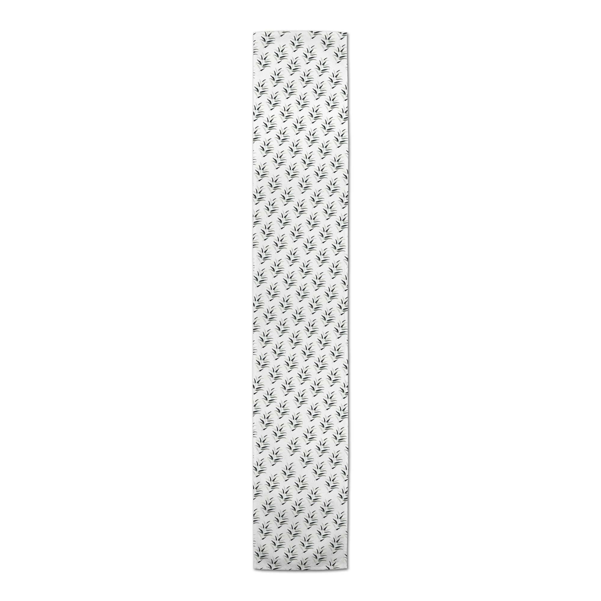 72" Dark Leaf Pattern Cotton Twill Runner