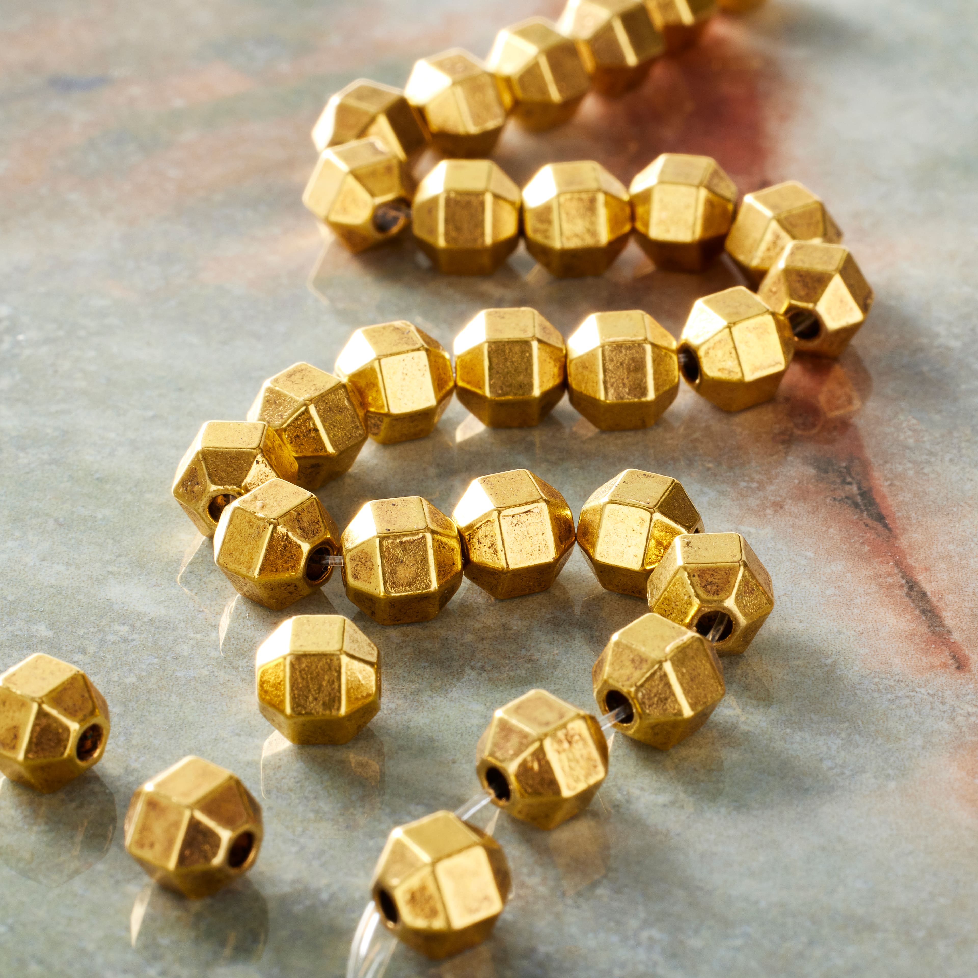 Gold Metal Rondelle Beads, 6mm by Bead Landing™