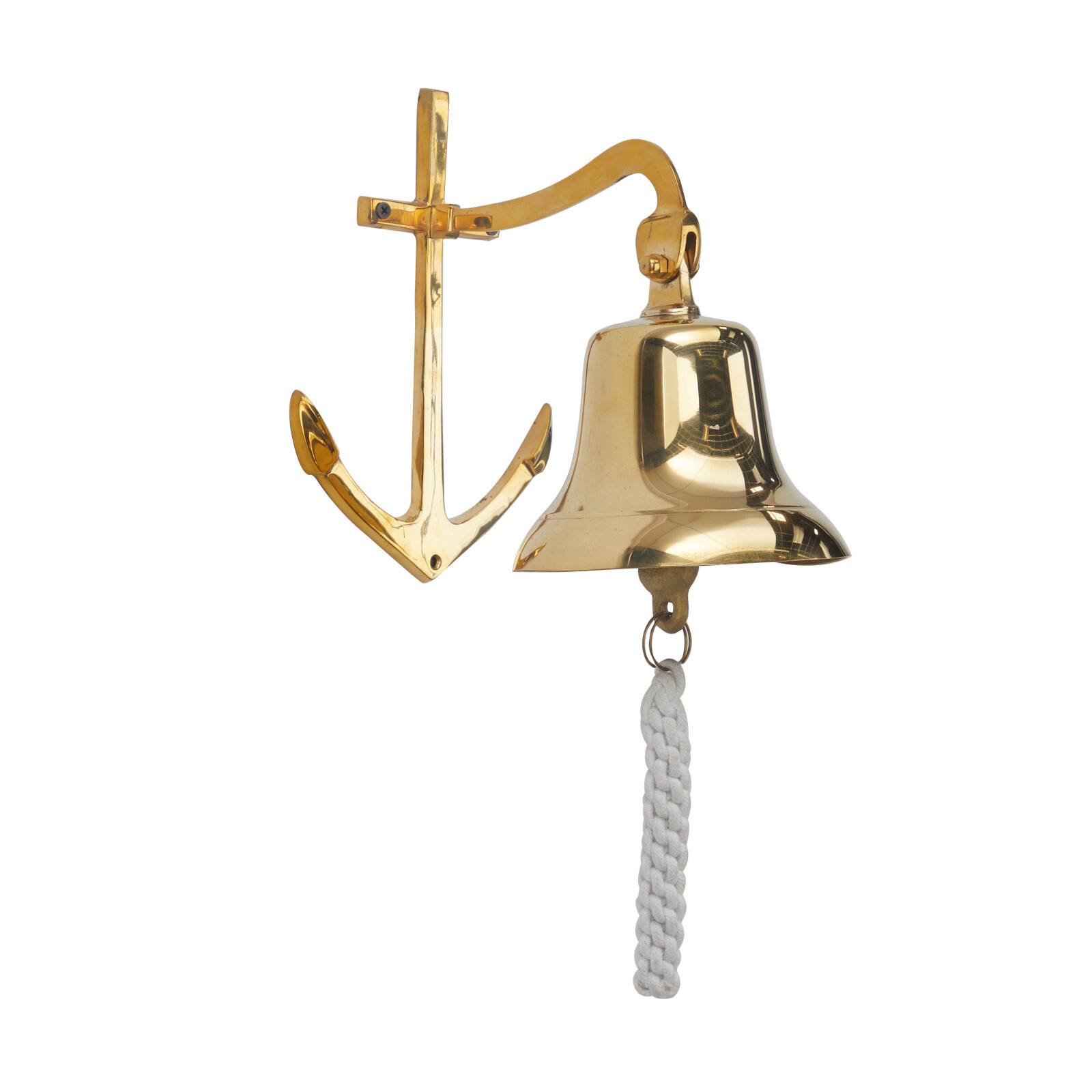9.5" Nautical Bell Wall Accent with Anchor Backing