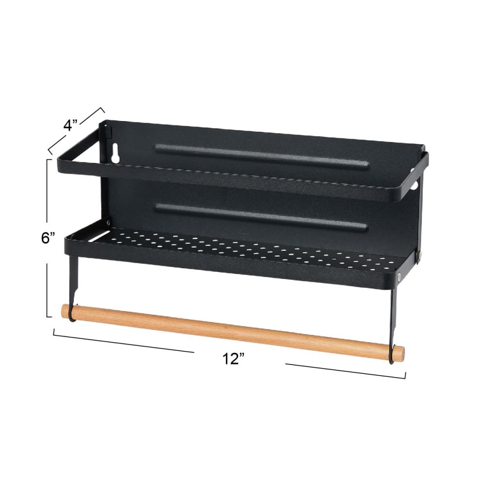 Household Essentials 12" Metal Spice Rack with Paper Towel Holder