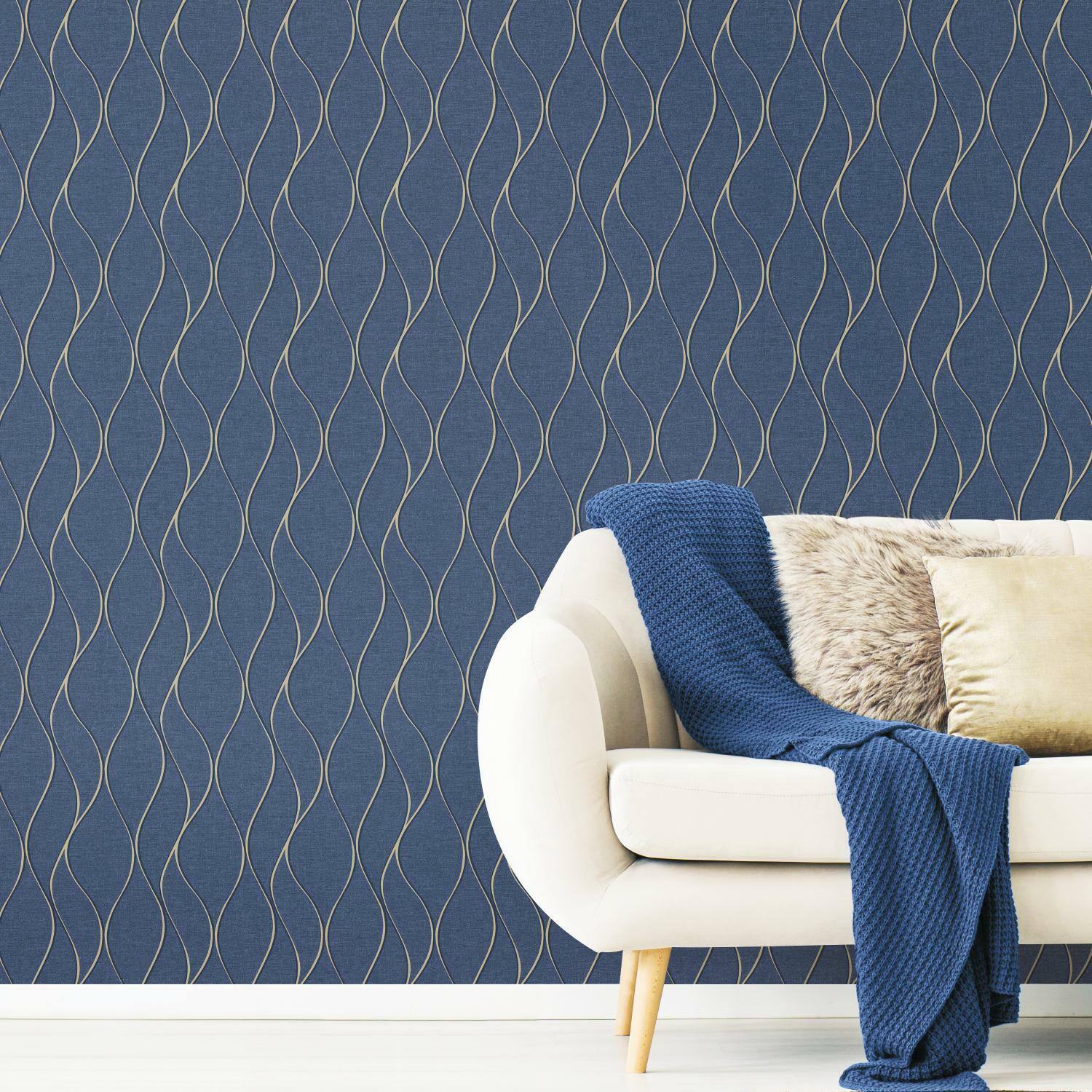 RoomMates Wave Ogee Peel & Stick Wallpaper