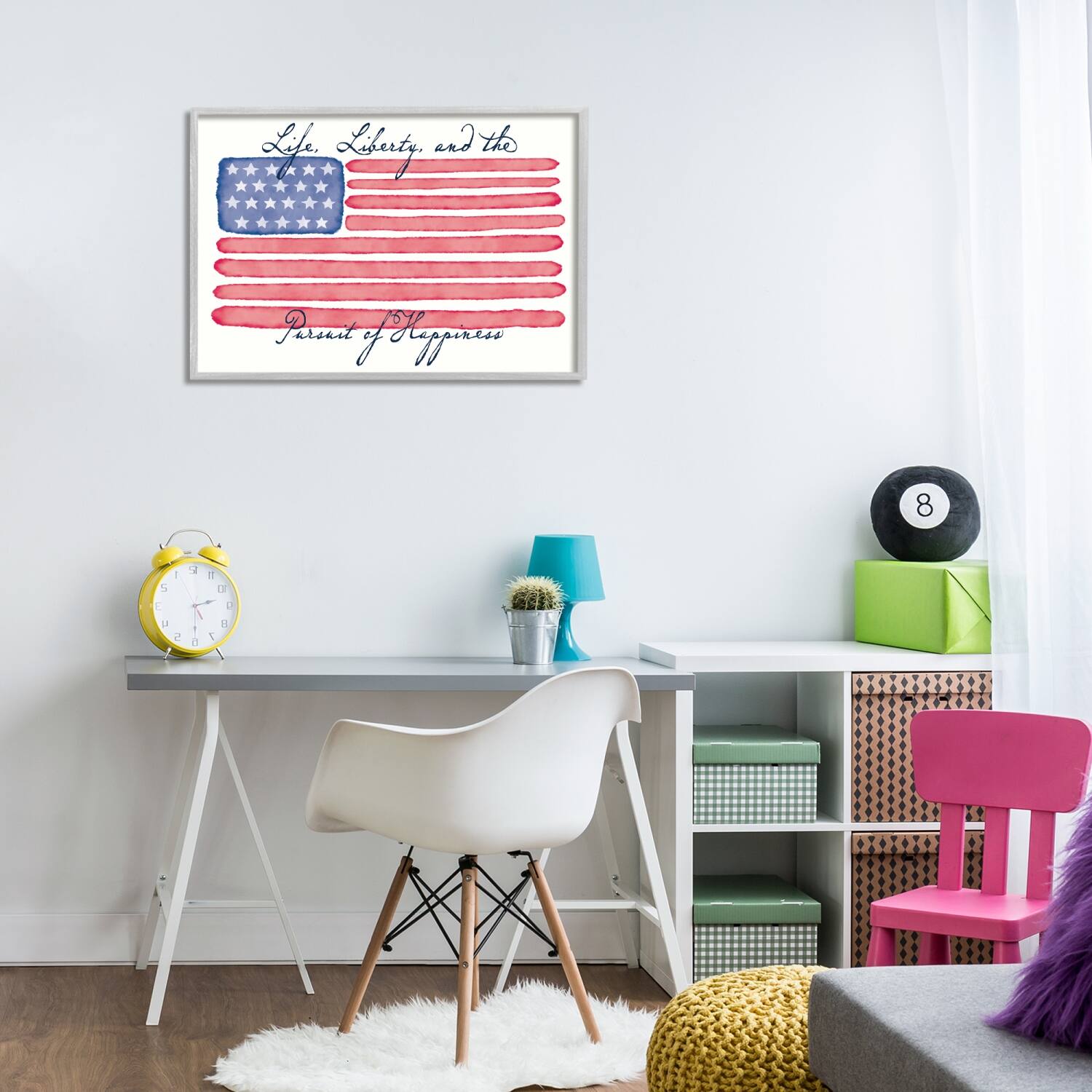 Stupell Industries All American Patriotic Phrase Framed Giclee Art