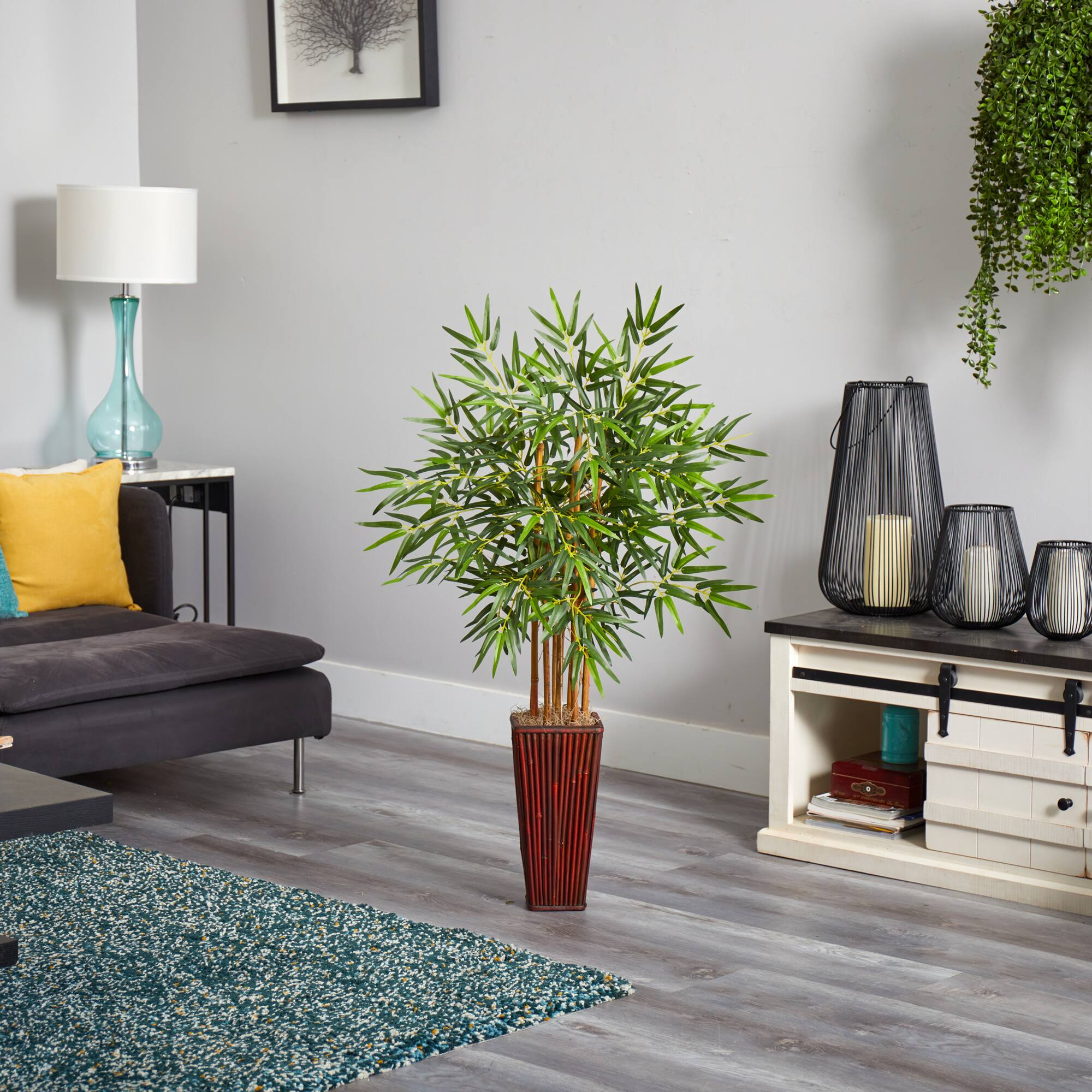 4ft. Artificial Bamboo Tree with Decorative Planter