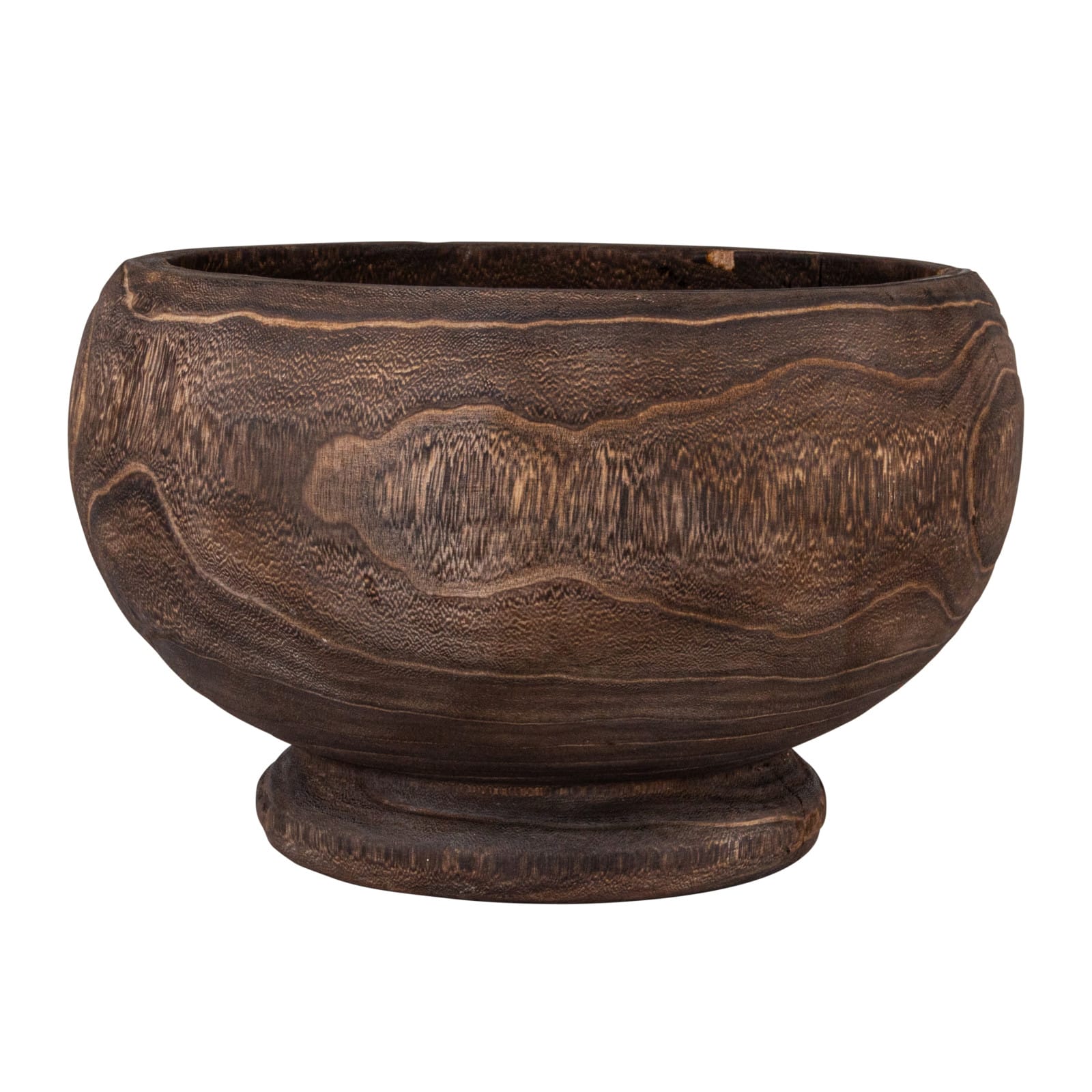 Hello Honey® Stained Round Paulownia Wood Planter