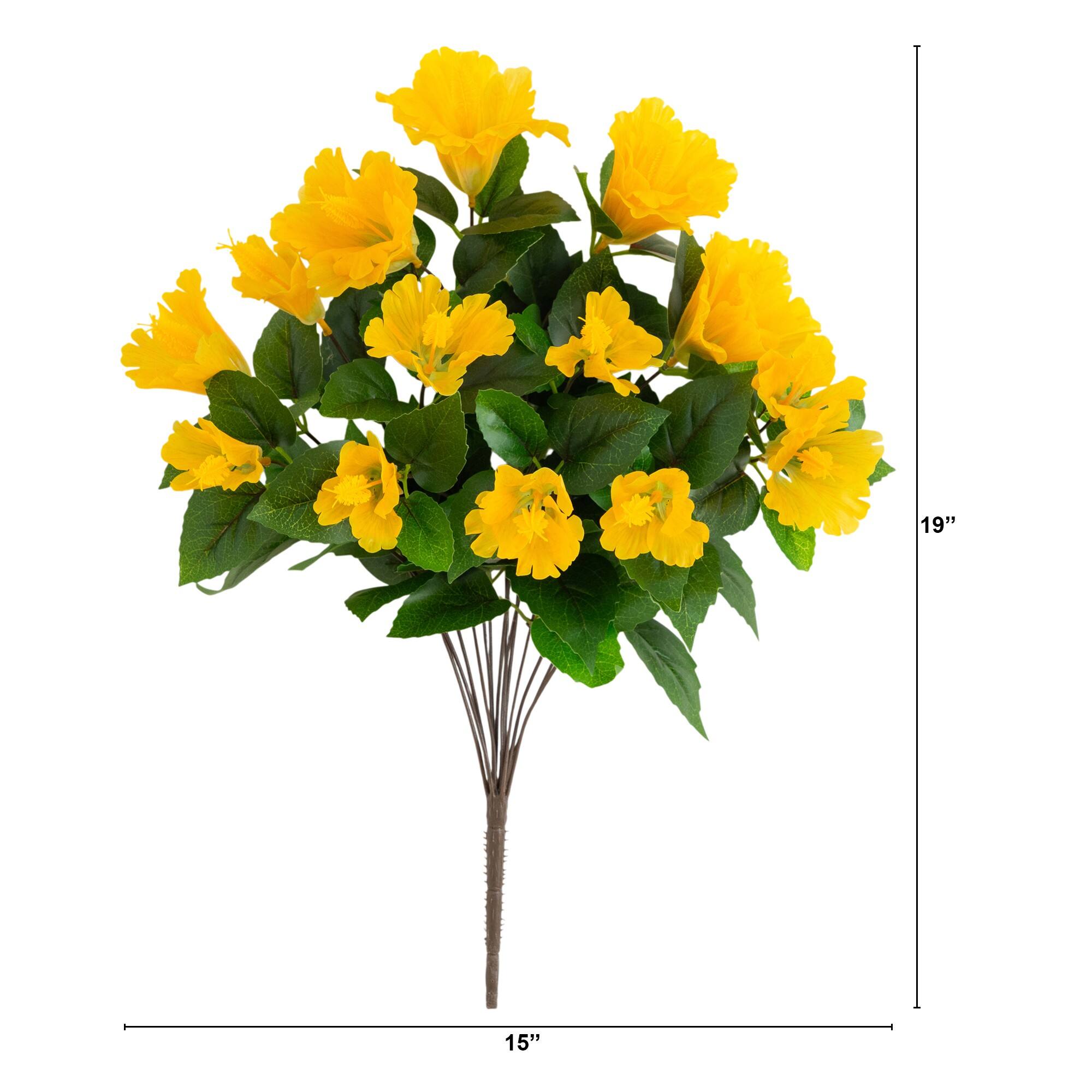 19" UV Resistant Artificial Hibiscus Bushes, 3ct.