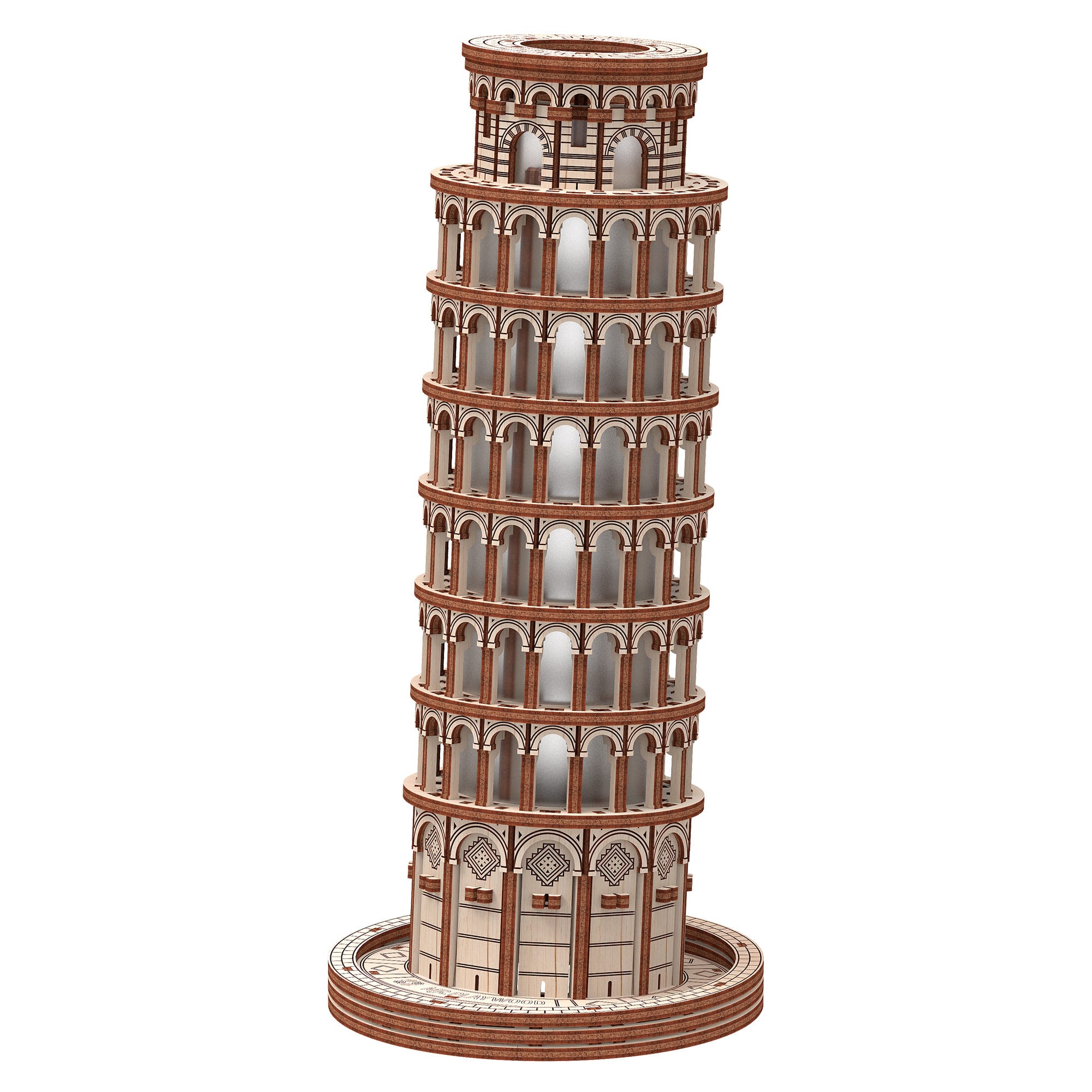 Mr. Playwood Leaning Tower of Pisa 3D Wooden STEM Model Kit