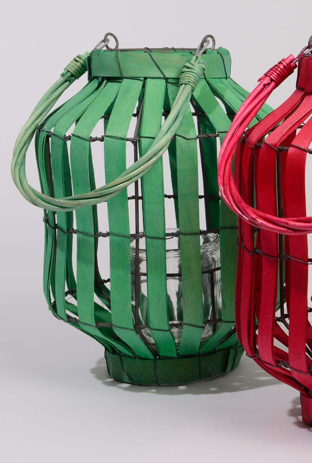20" Tropicalia Tiki Bar Votive Candle Holder Lantern, Green