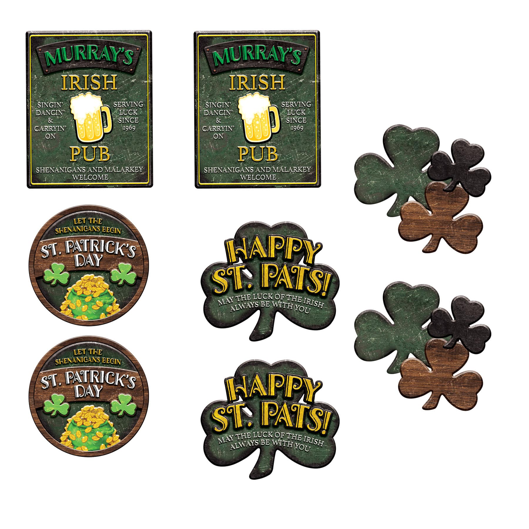 Beistle St. Patrick's Day Sign Cutouts Set