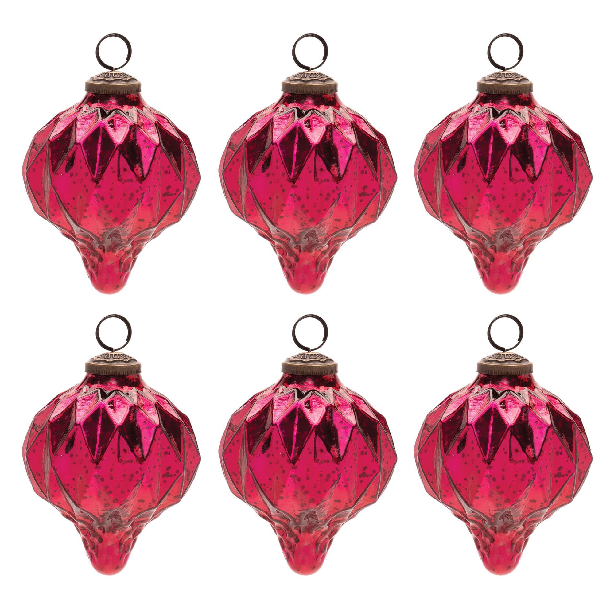 4.75" Harlequin Mercury Glass Onion Ornament, 6ct.