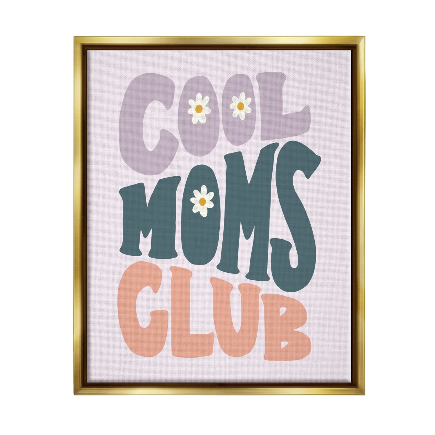 Stupell Industries Cool Moms Club Floral Phrase Floater Framed Art