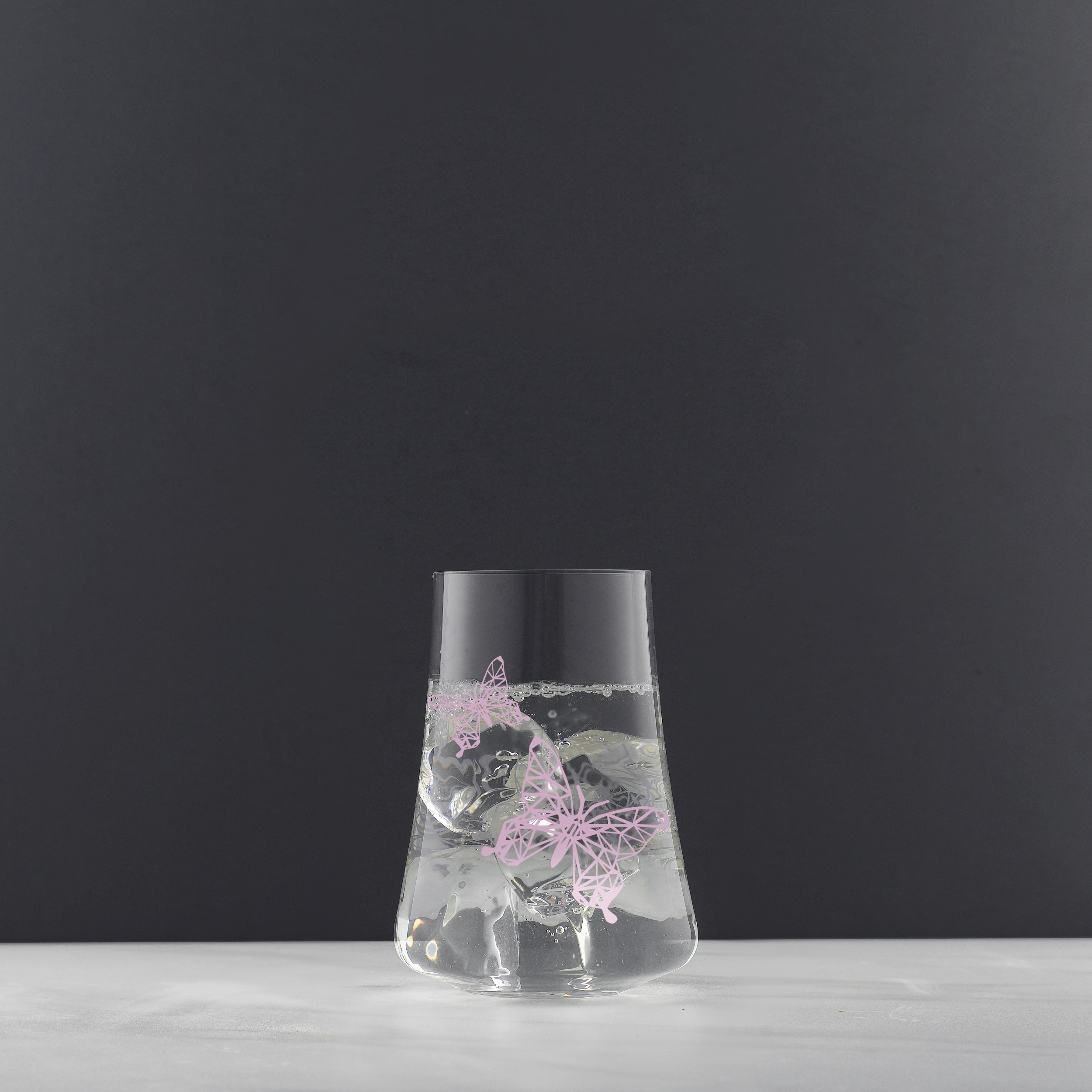 JoyJolt® 17oz. Meadow Butterfly Crystal Highball Glass Set, 2ct.
