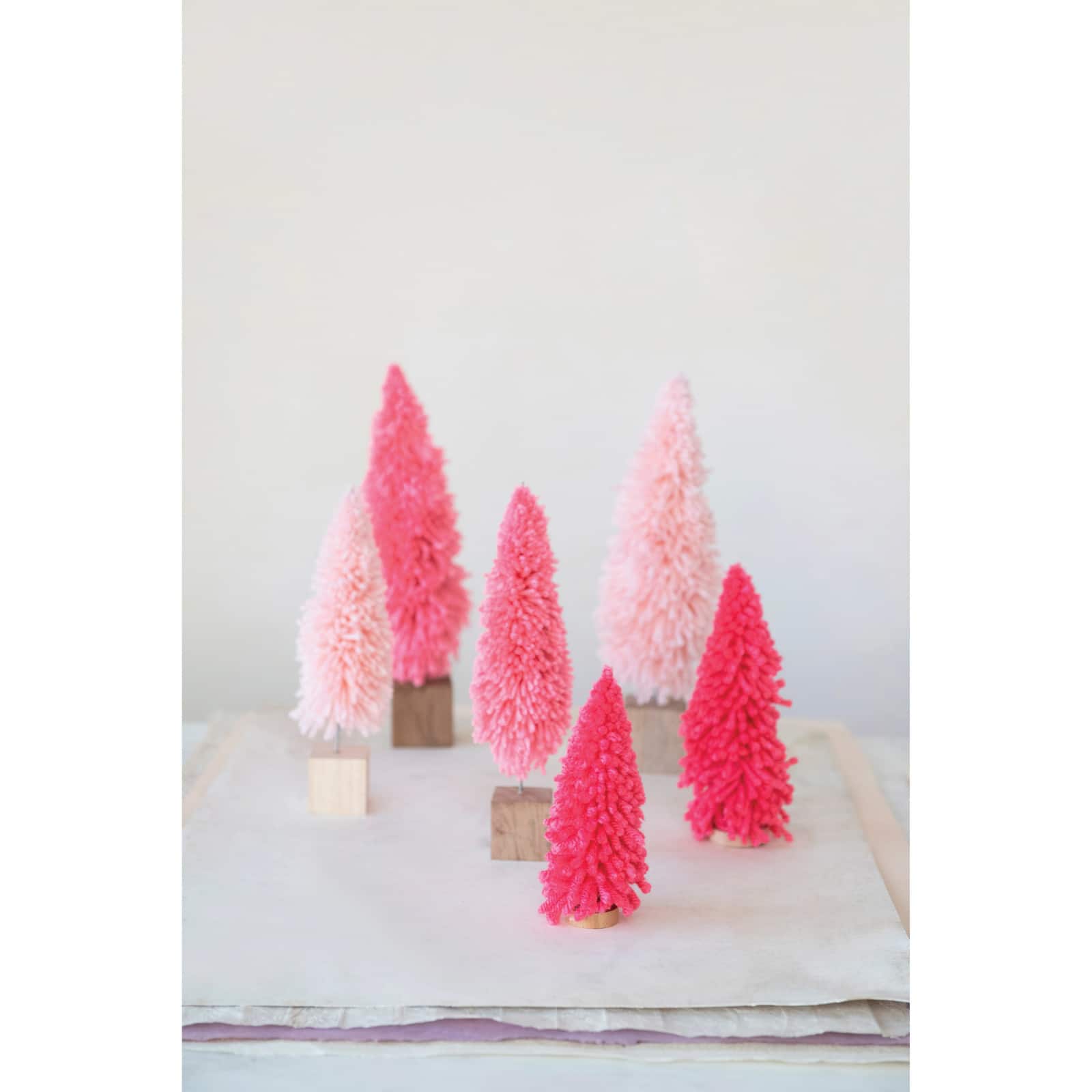 Hello Honey® 11.75" Fabric Yarn Tree with Wood Block Base