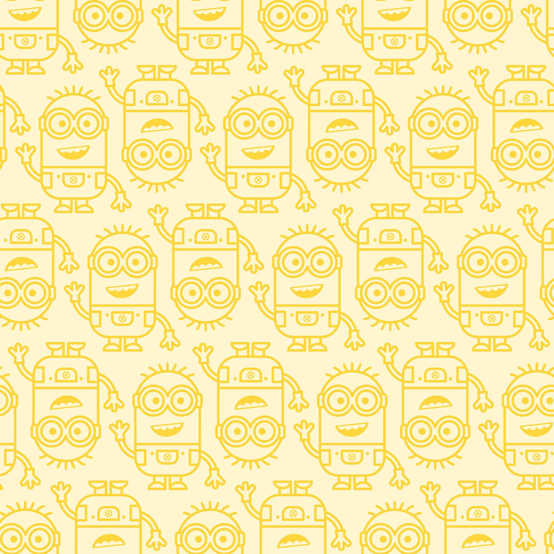RoomMates Minions Line Art Yellow Peel & Stick Wallpaper