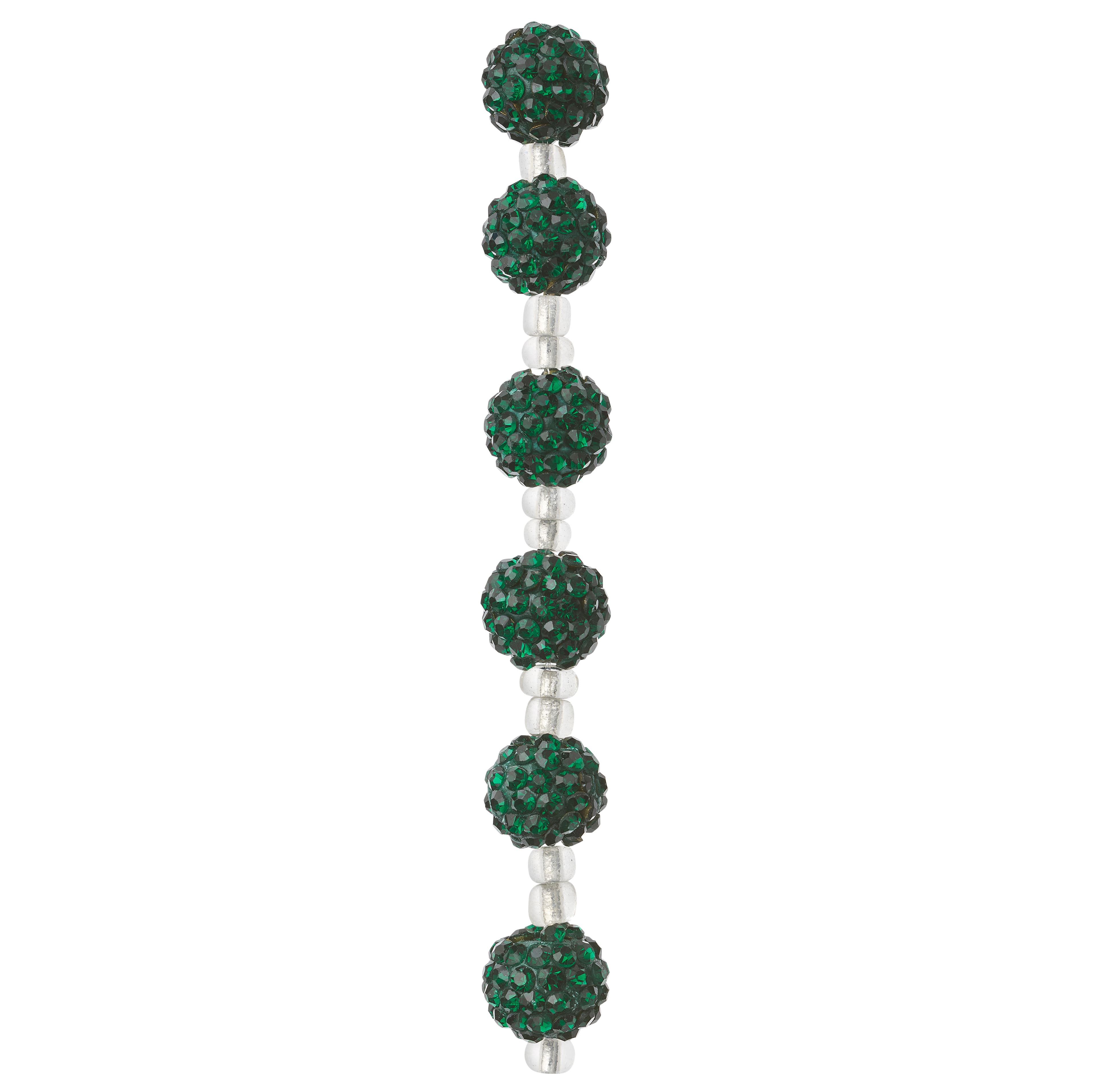 12 Pack: Dark Green Pavé Clay Round Beads, 10mm by Bead Landing™