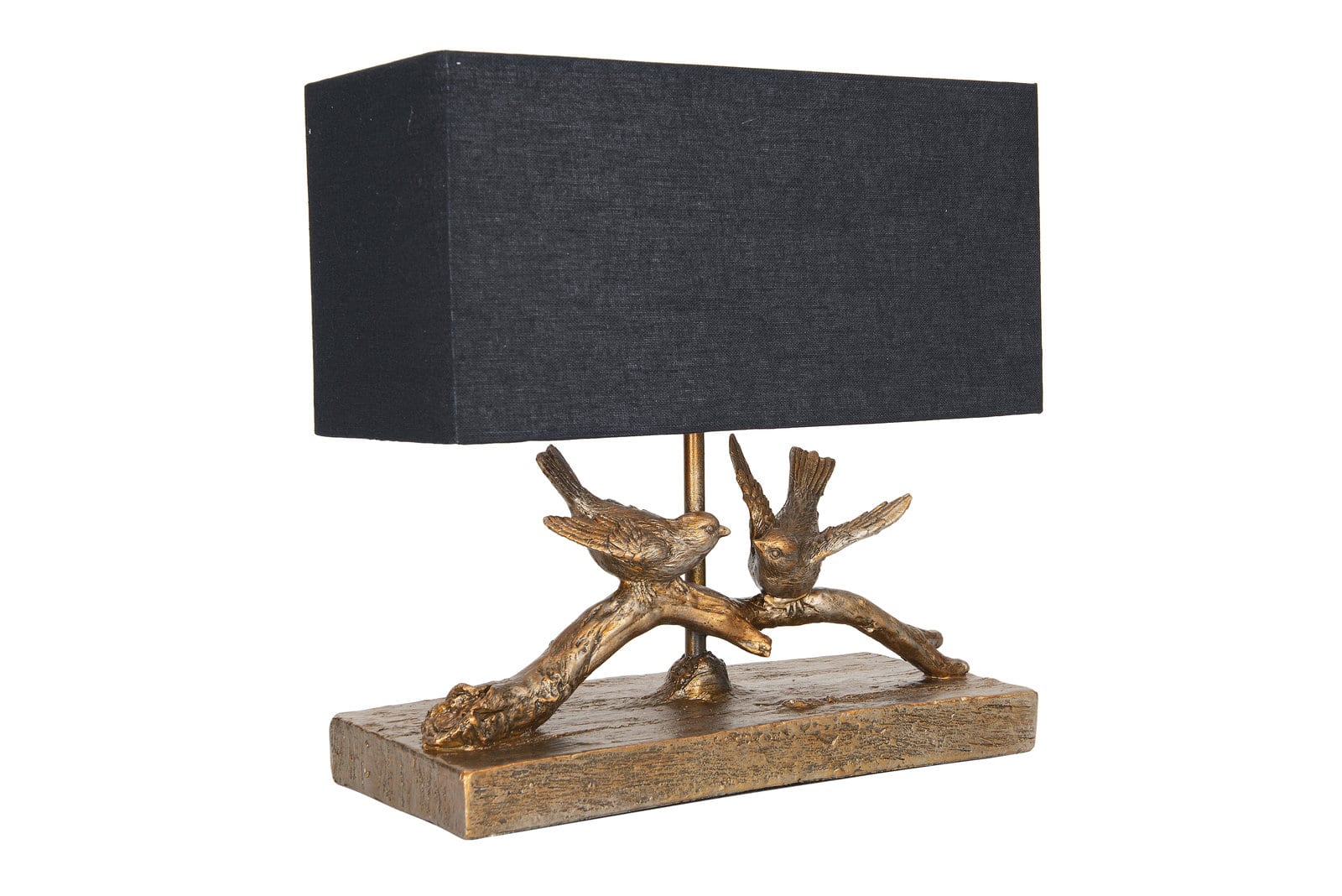 Hello Honey® 12.2" Birds on Branch Table Lamp with Rectangle Flax Shade