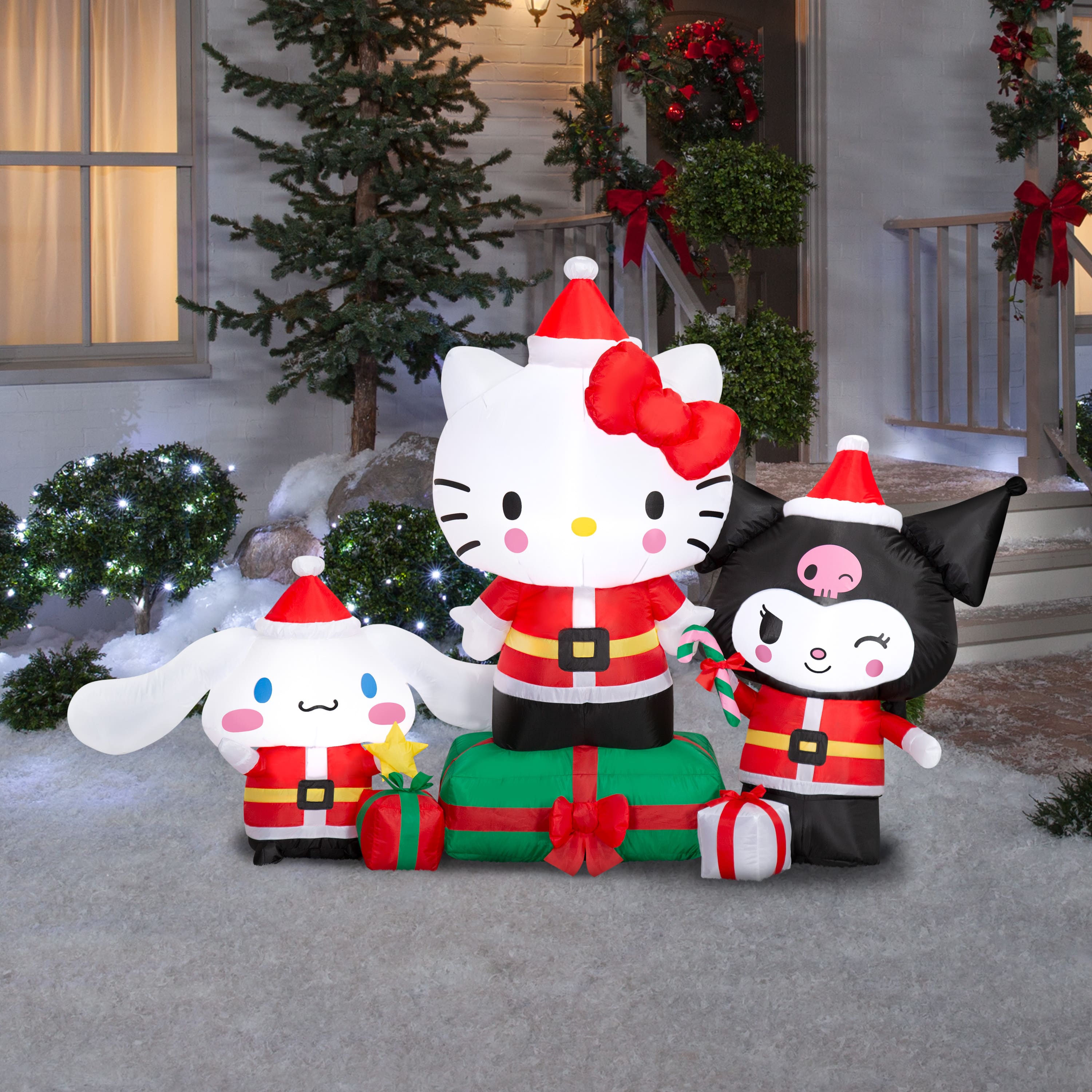 4ft. Airblown® Inflatable Sanrio® Hello Kitty® & Friends Christmas Light Scene
