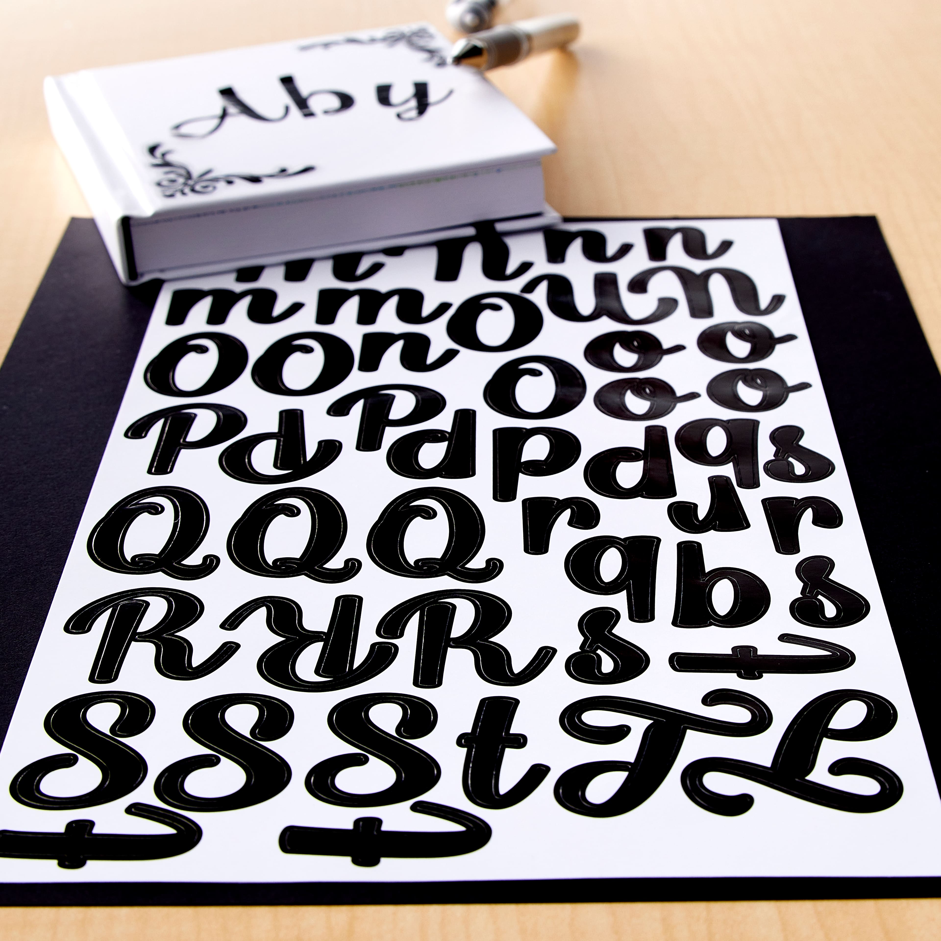 12 Packs: 167 ct. (2,004 total) Black Script Alphabet Stickers by Recollections™