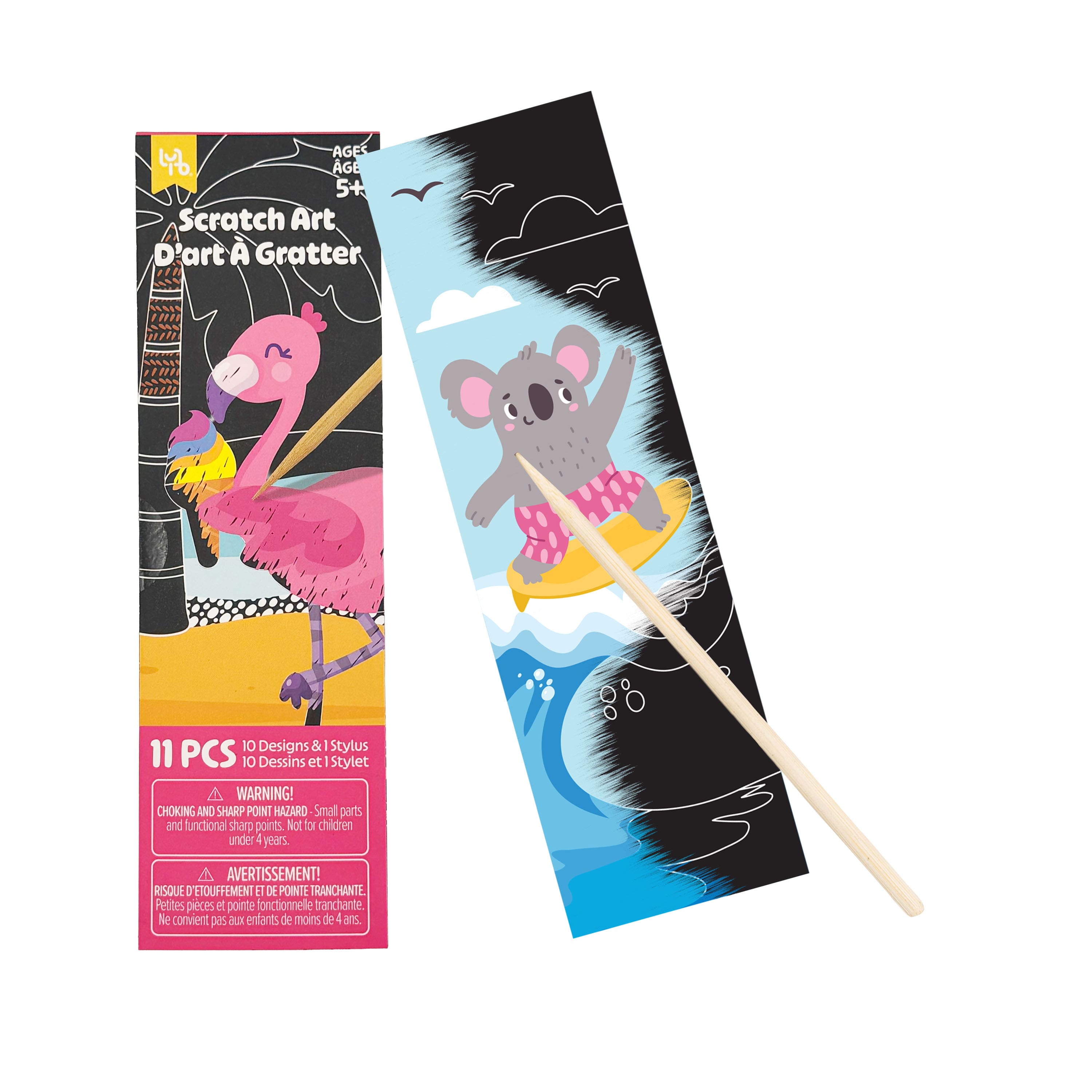 Little Yellow Bicycle® Flamingo Beach Bookmark Scratch Art Pad Kit