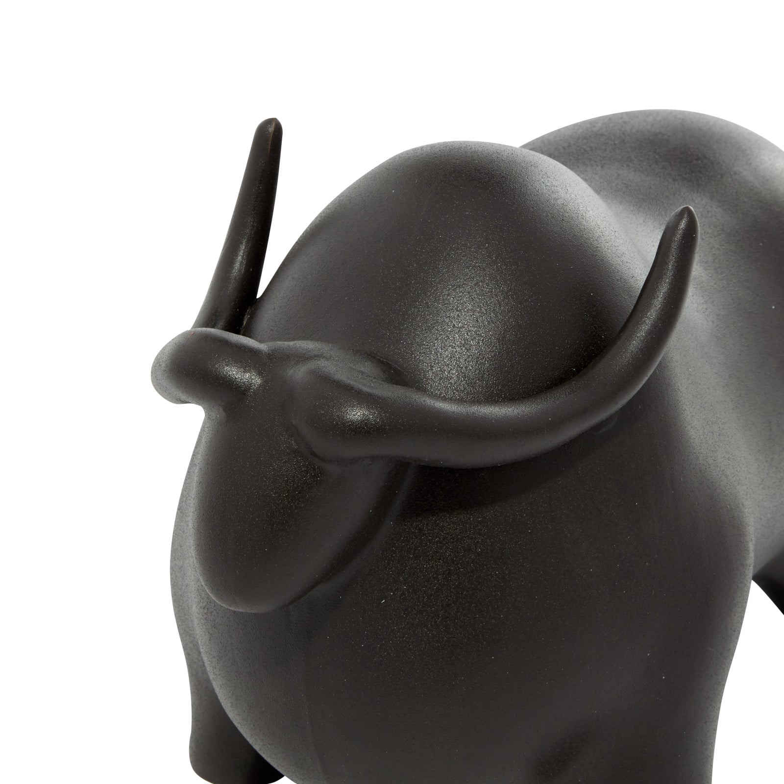 12" Black Contemporary Bull Sculpture