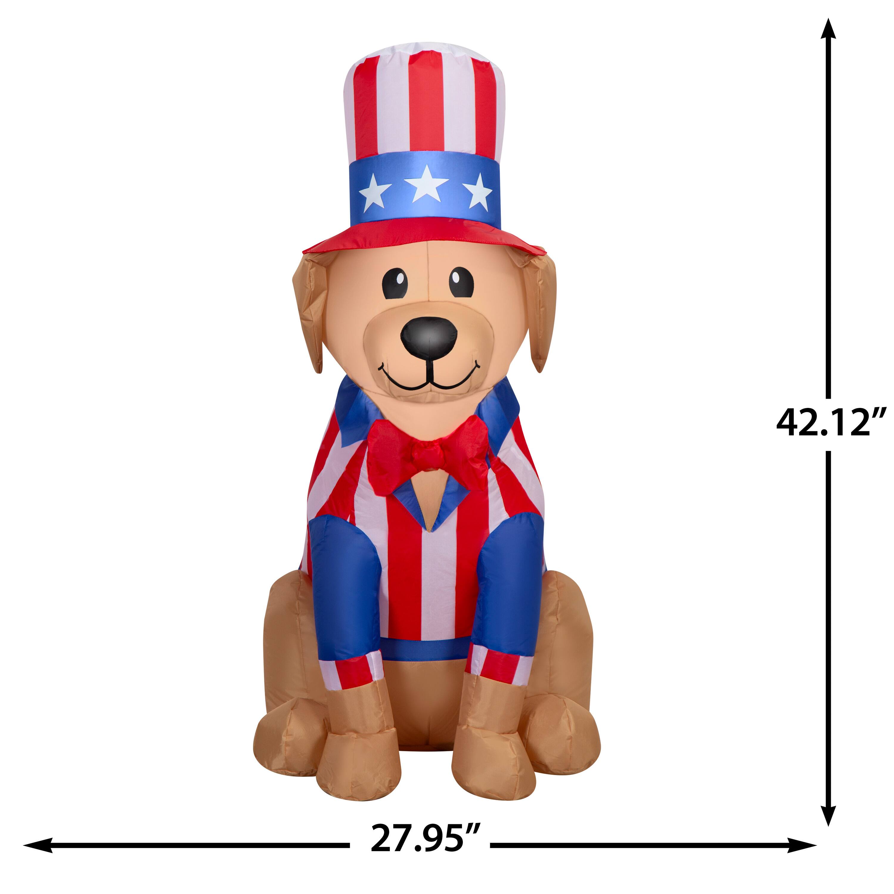 3.5ft. Airblown® Inflatable Yellow Lab Patriotic Independence Day Light Décor