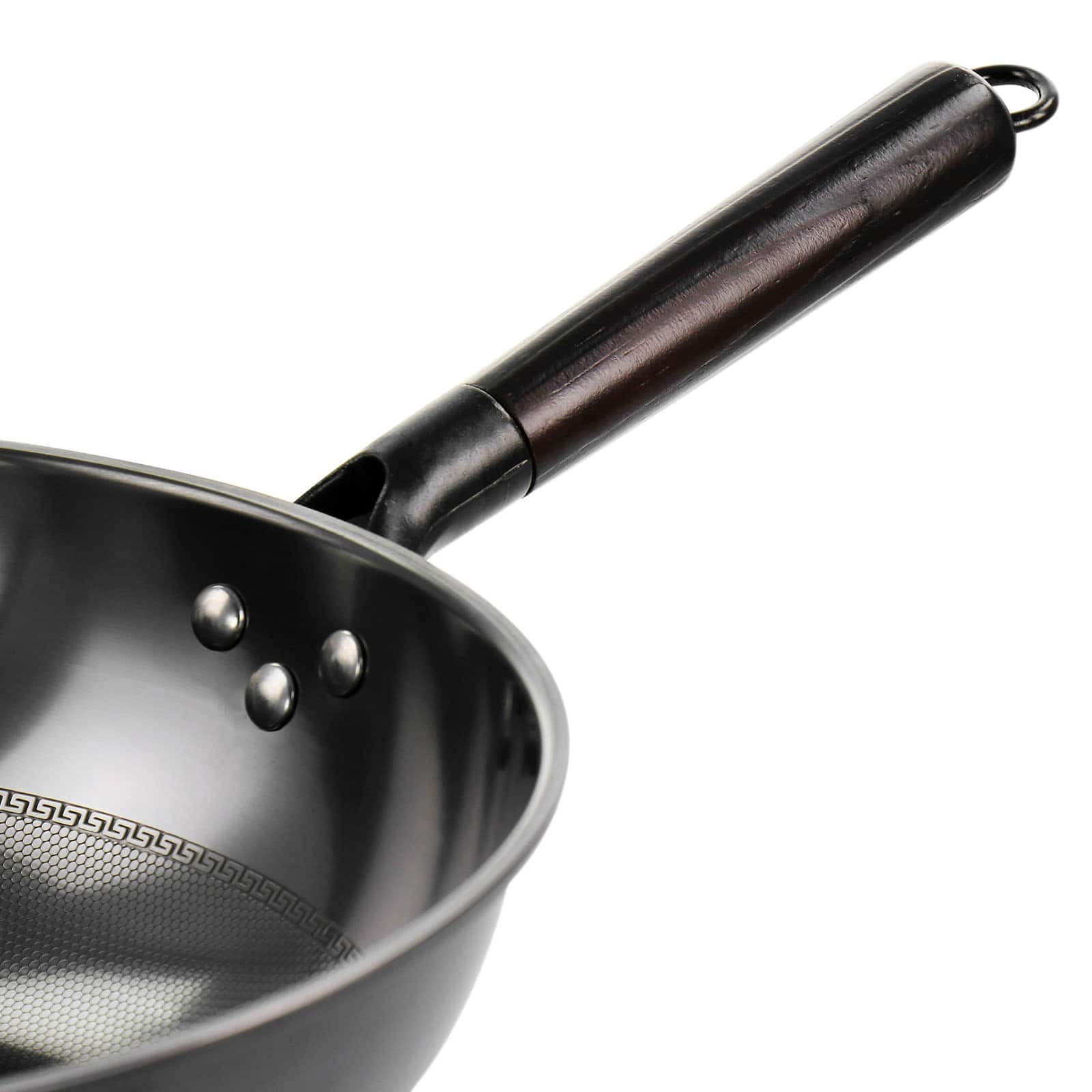 Gibson Home® Debossed 13'' Black Heavy Gauge Carbon Steel Wok