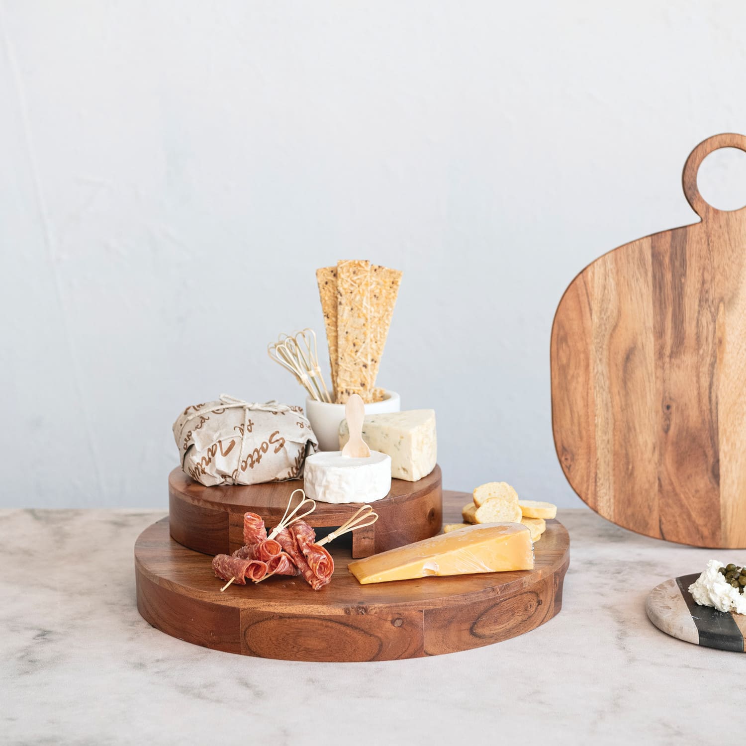 Hello Honey® 15.5" Natural Acacia Wood Kitchen Pedestal