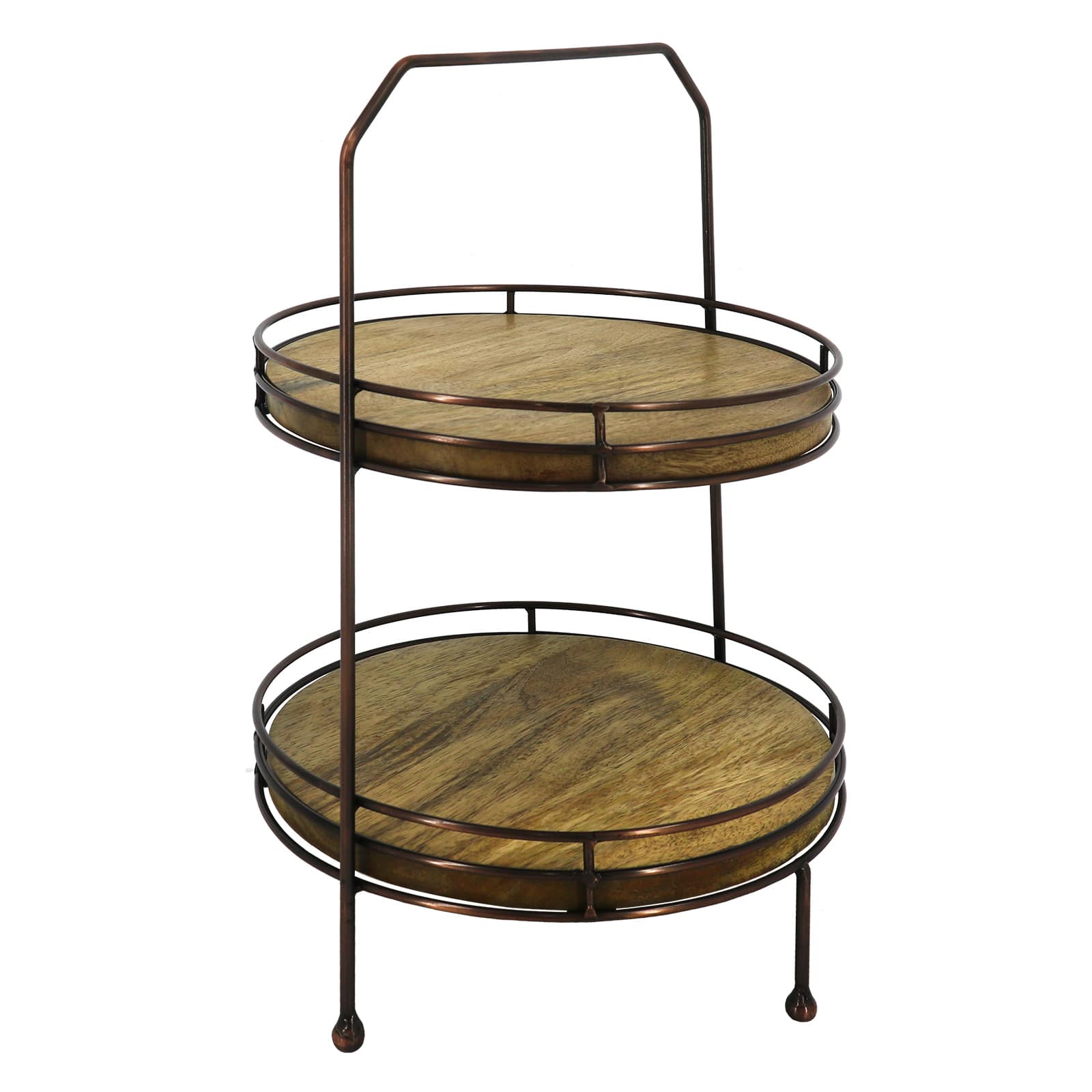 16.5" 2-Tier Wood & Metal Tray by Ashland®