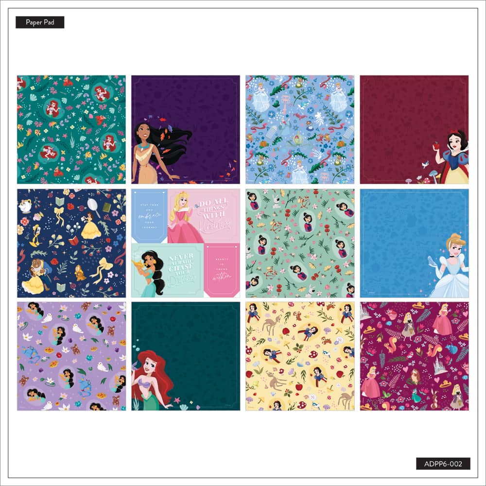 The Happy Planner® Disney© Princesses 6" x 6" Scrapbooking Paper Pad, 24 Sheets